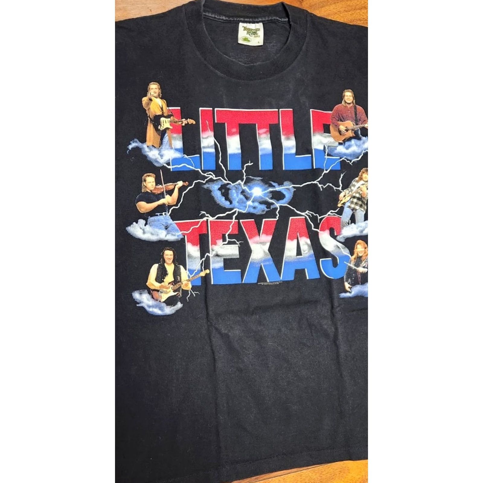 Vintage LITTLE TEXAS Band Concert Mens Shirt T Shirt VTG Tennessee River Gold Black 1990s Retro Graphic Print Short Sleeve Size L Mens Size US L / EU 52-54 / 3 - 3 Thumbnail