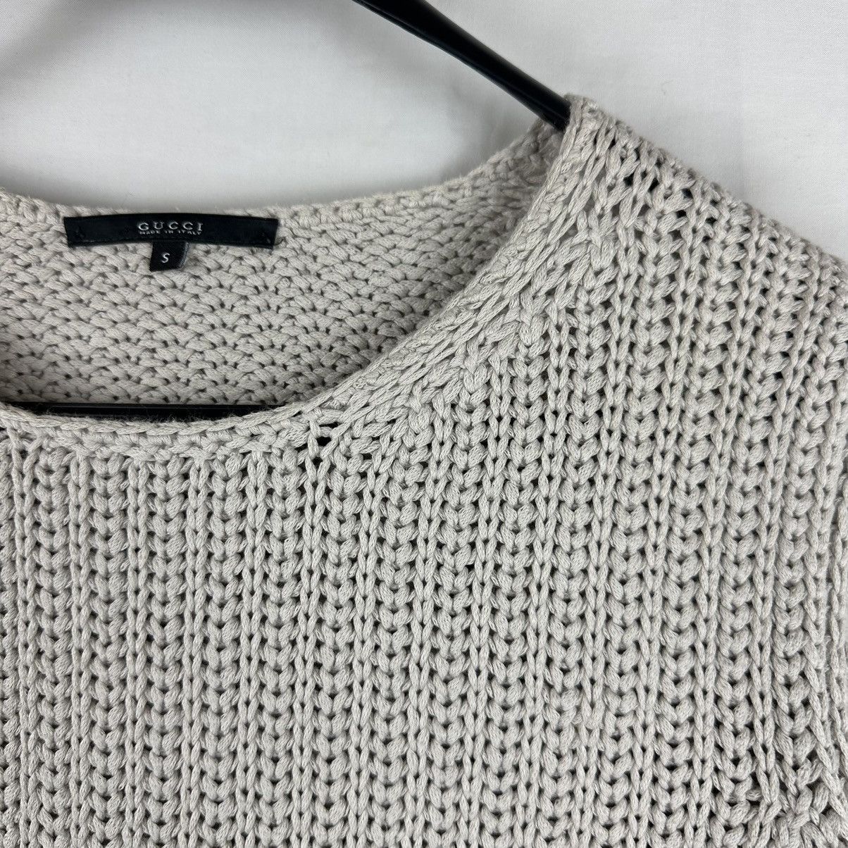 Gucci Gucci Chunky Cotton Knit Sweater Light Grey Size US S / EU 44-46 / 1 - 8 Thumbnail