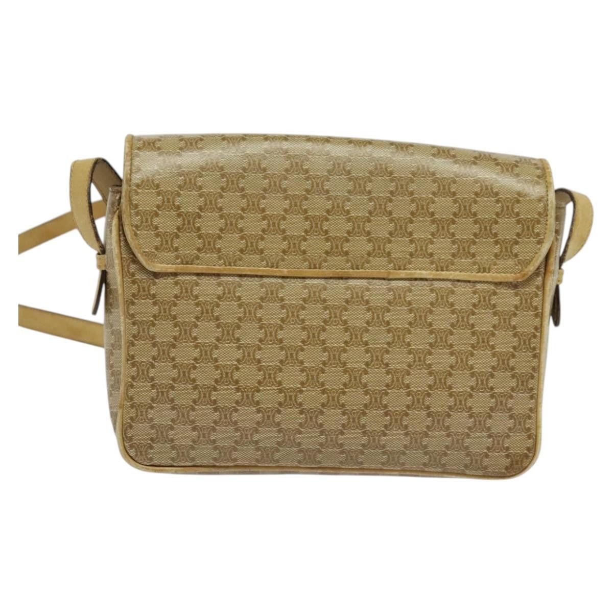 Celine CELINE Macadam Canvas Shoulder Bag Pvc Beige Gold Size ONE SIZE - 3 Thumbnail