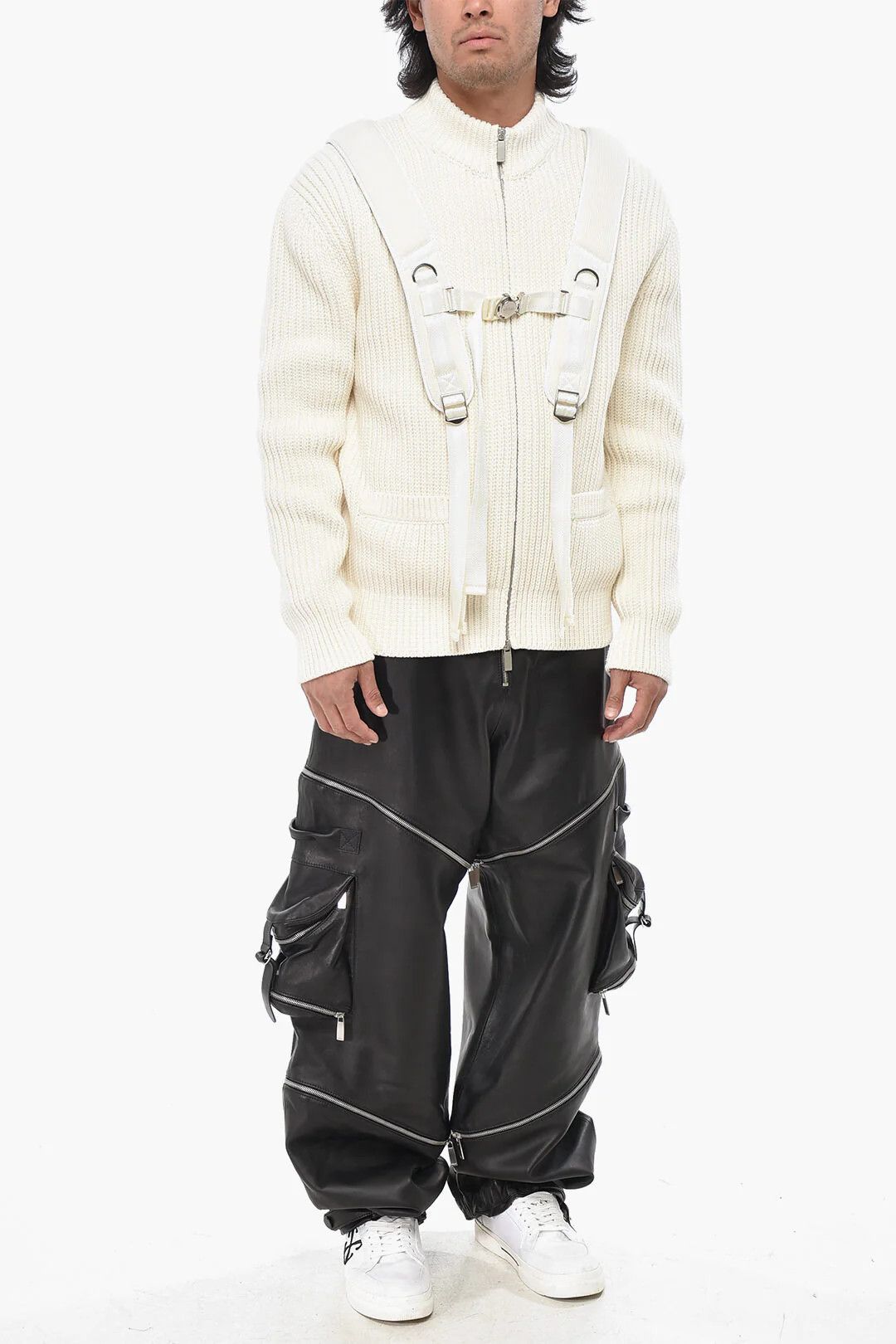 Off-White og1mm0526 Cotton Zip-Up Sweater in White Size US M / EU 48-50 / 2 - 4 Thumbnail