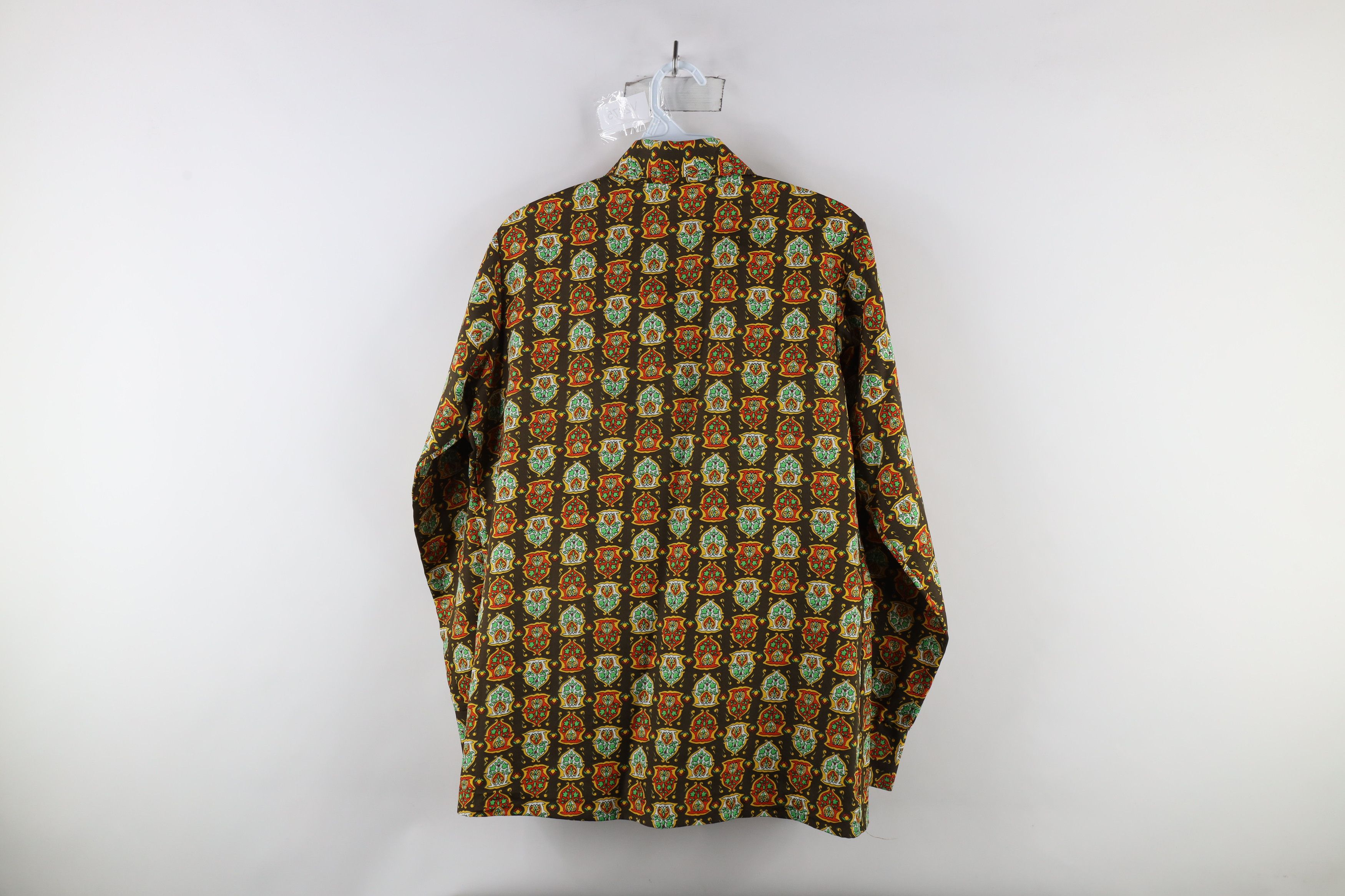 Vintage Vintage 60s 70s Streetwear Crest Flower Button Shirt USA Size XL / US 12-14 / IT 48-50 - 7 Thumbnail