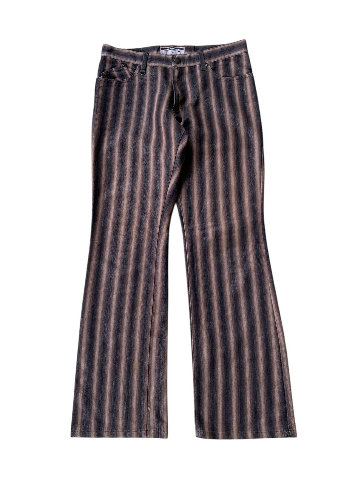Tornado Mart 2000s Michel klein homme flare striped pants Size US 31 - 1 Thumbnail