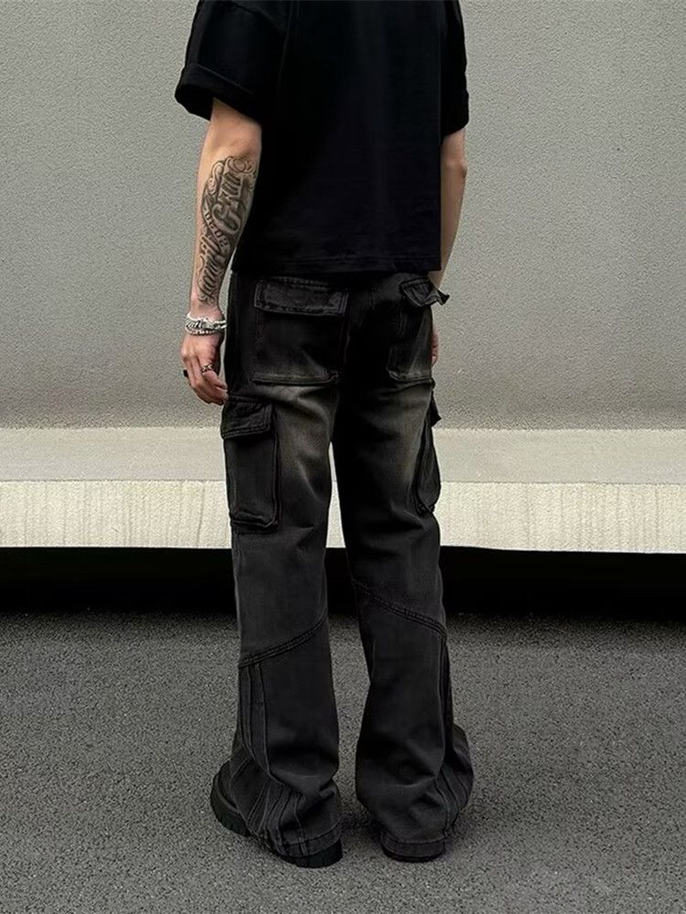 Japanese Brand × Jean 90's Vintage Striped Cargo Baggy Jeans Size US 34 / EU 50 - 4 Thumbnail