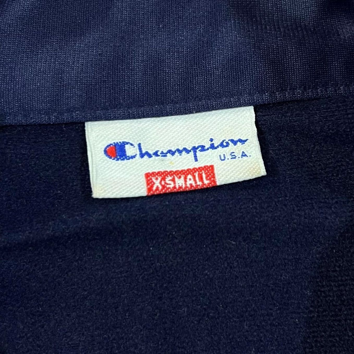 Champion VINTAGE Champion USA Tape Sleeve Embroidered Mini Logo Zip Tracksuit Jacket XS Blue Mens Jacket Track Size US 27 - 5 Thumbnail
