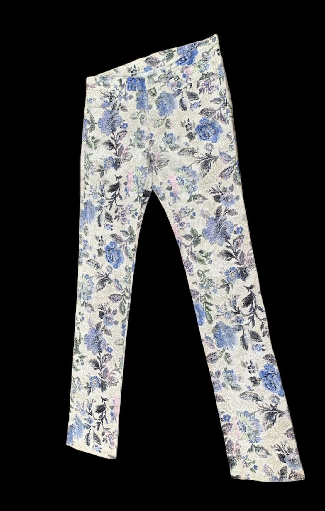 Japanese Brand × Vintage Piccadilly Paris Flowers Full Printed Skinny Streching Pants Size 28" / US 6 / IT 42 - 3 Thumbnail
