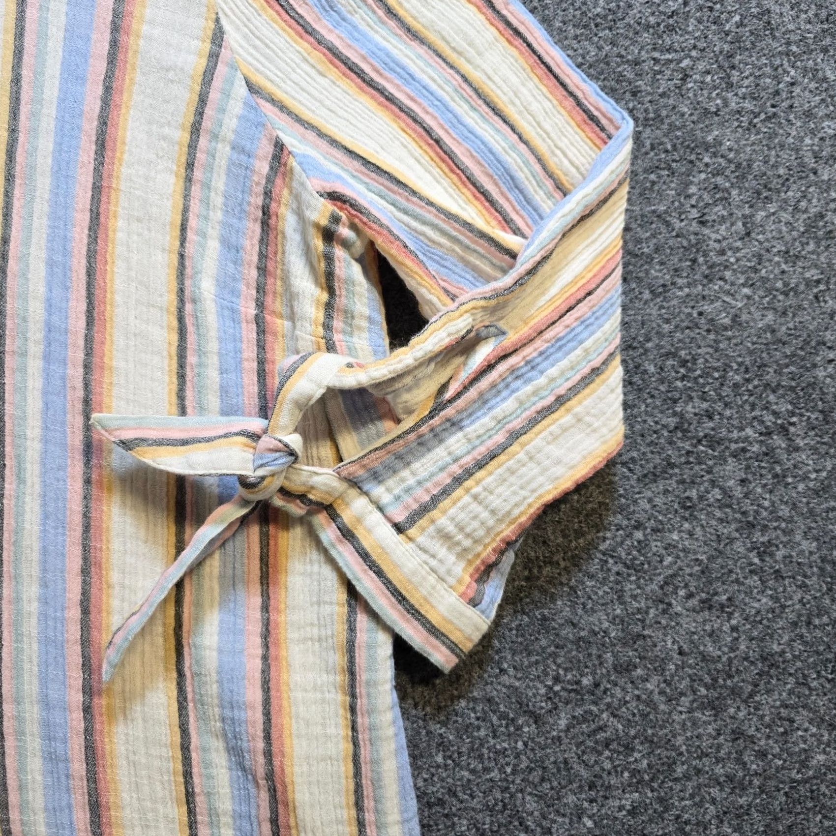 Soft Surroundings Soft Surroundings Top Blouse Women 3X Pink Blue Striped 3/4 Sleeve Button Collared Casual Shirt Redefined Size XXL / US 16-18 / IT 52-54 - 4 Thumbnail