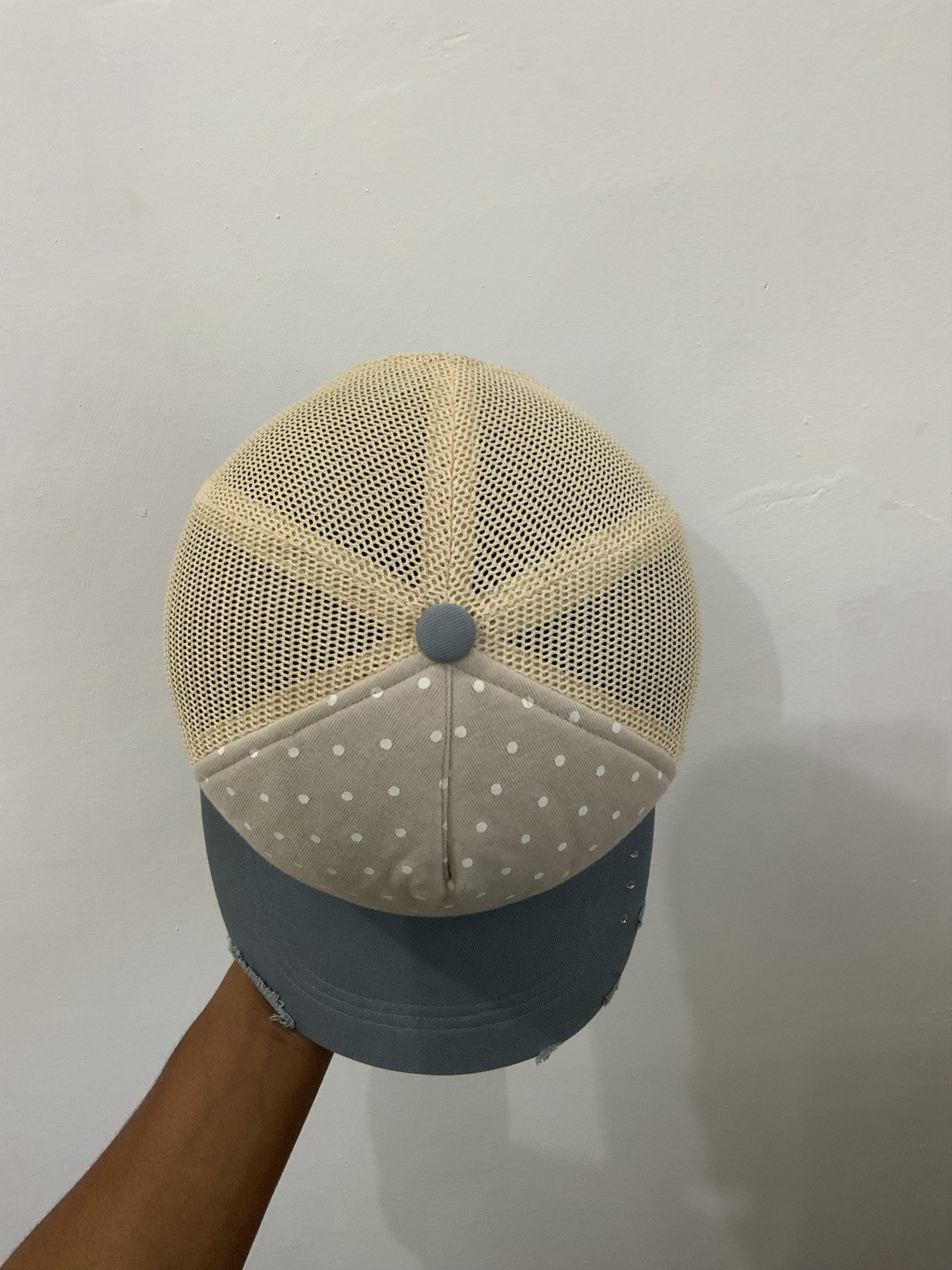 United Colors Of Benetton United Color of Benetton Distressed Polkadot Trucker Hat Size ONE SIZE - 6 Thumbnail