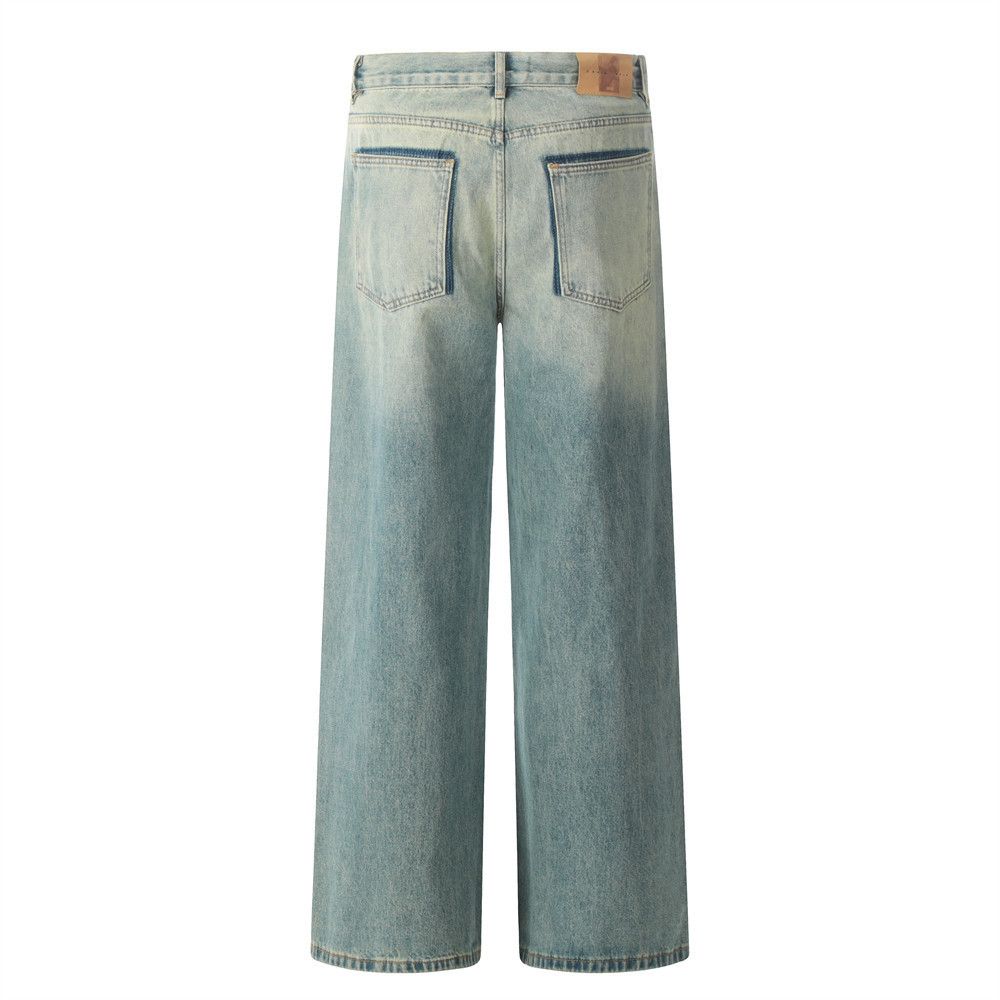 Japanese Brand × Jean Men's street punk loose washed distressed wide-leg jeans y2k Size US 34 / EU 50 - 3 Thumbnail