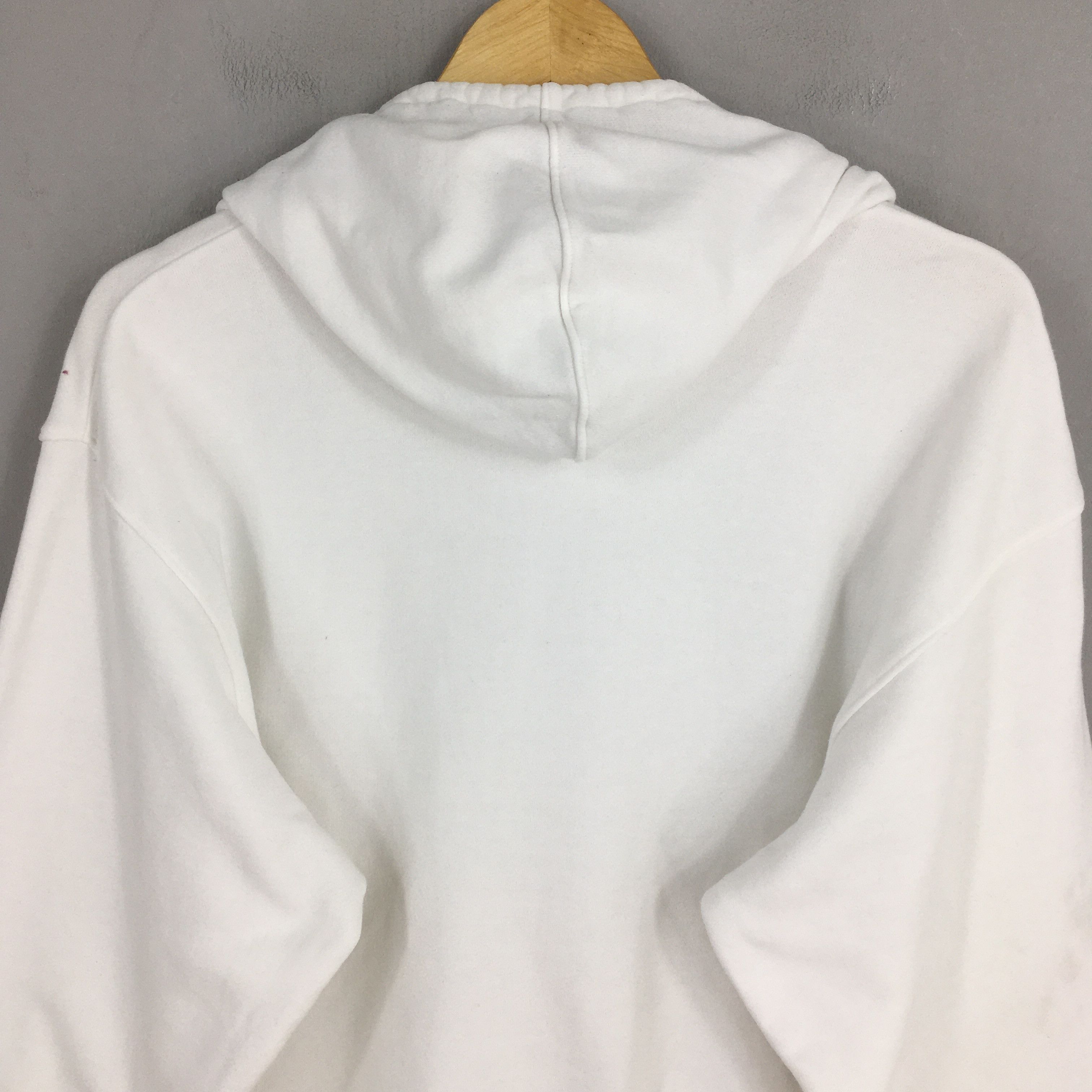 Adidas × Vintage Vintage Adidas Trefoil White Hoodie Sweater Medium Size US M / EU 48-50 / 2 - 9 Thumbnail