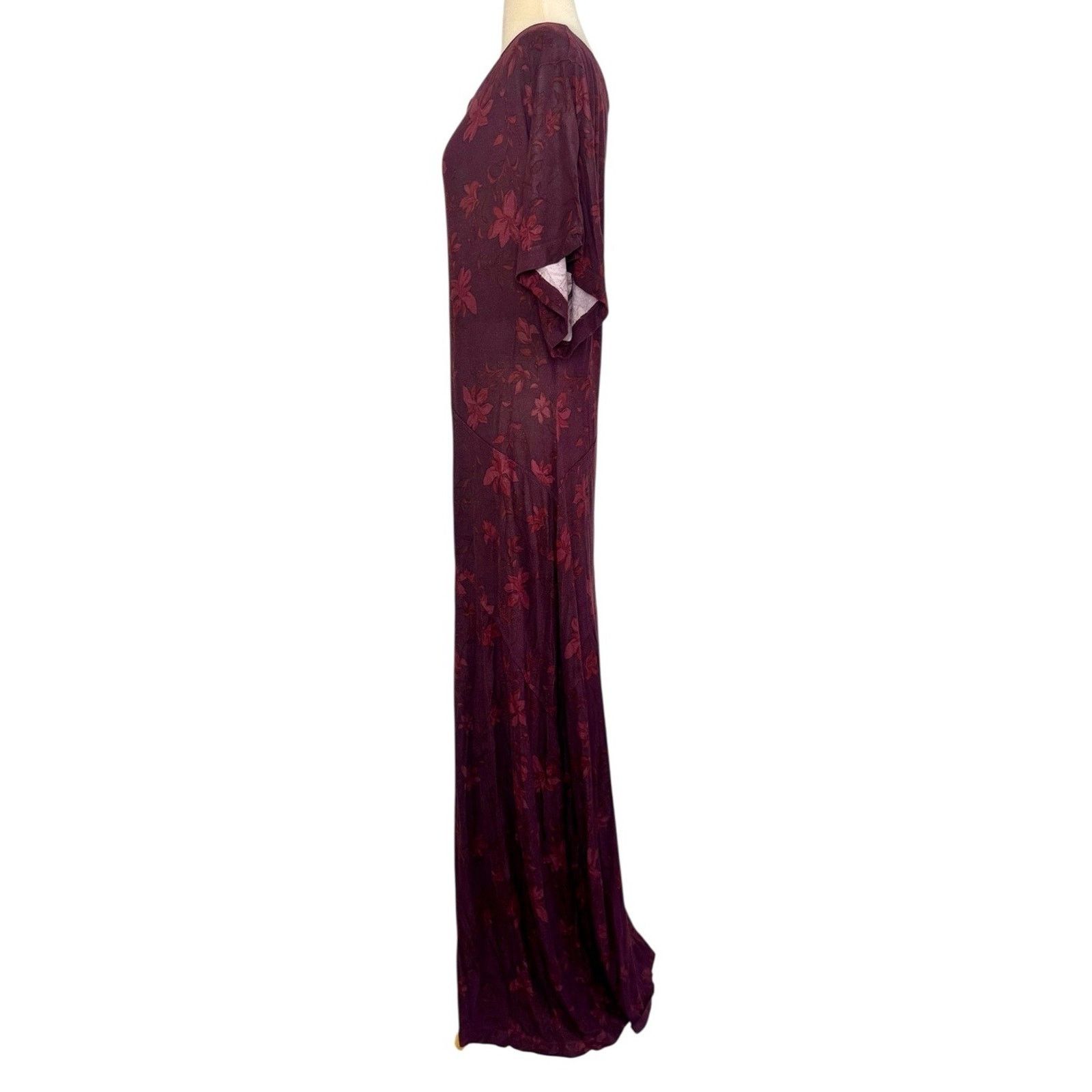 Free People FREE PEOPLE Jace Front Slit Maxi Dress Boho Flutter Sleeves Size L / US 10 / IT 46 - 10 Thumbnail
