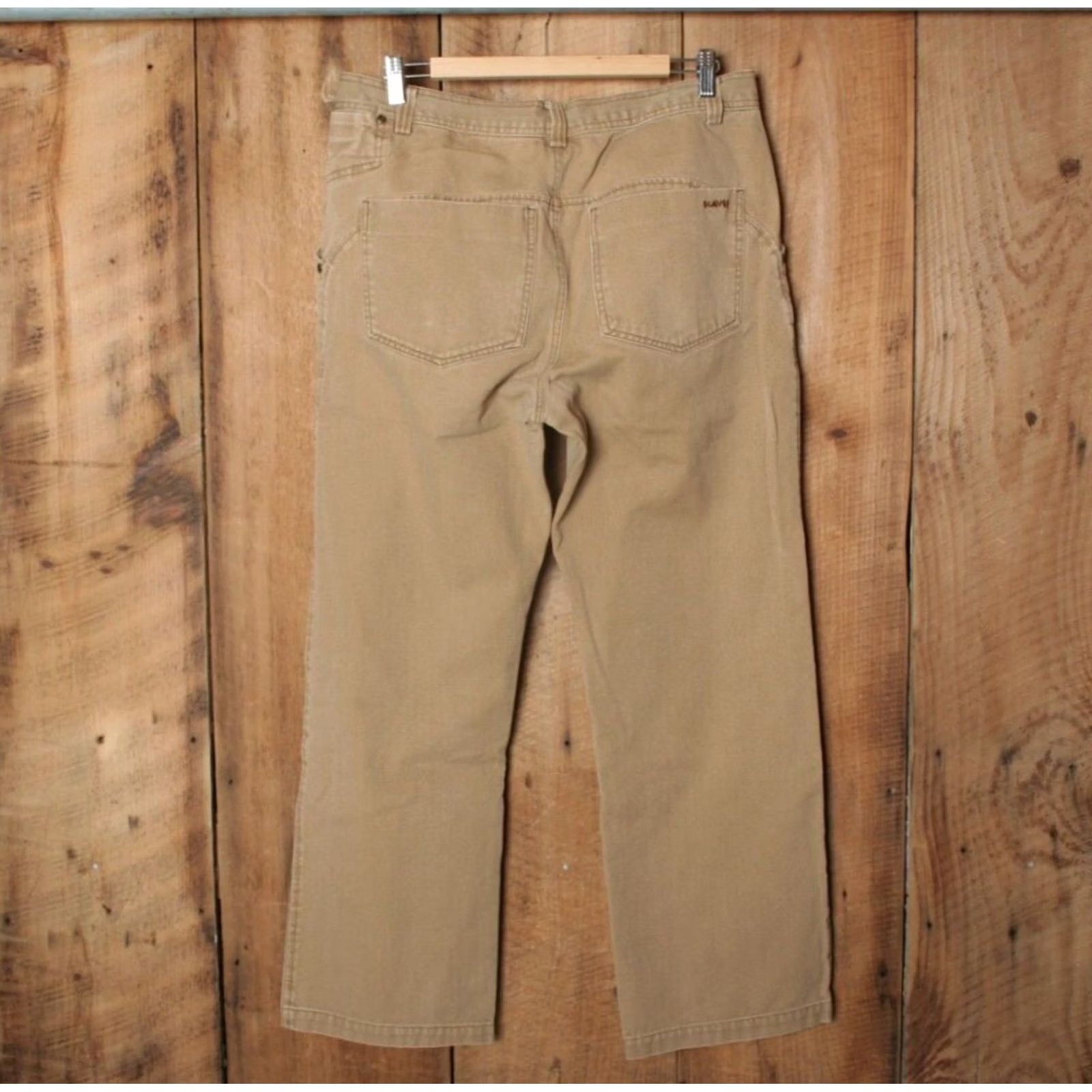 KAVU KAVU Tan Canvas Outdoor Chore Pants Mens Size 36 Regular Front Flat Inseam 30.5" Cotton Tan Chore Pants Mens Size US 33 - 3 Thumbnail