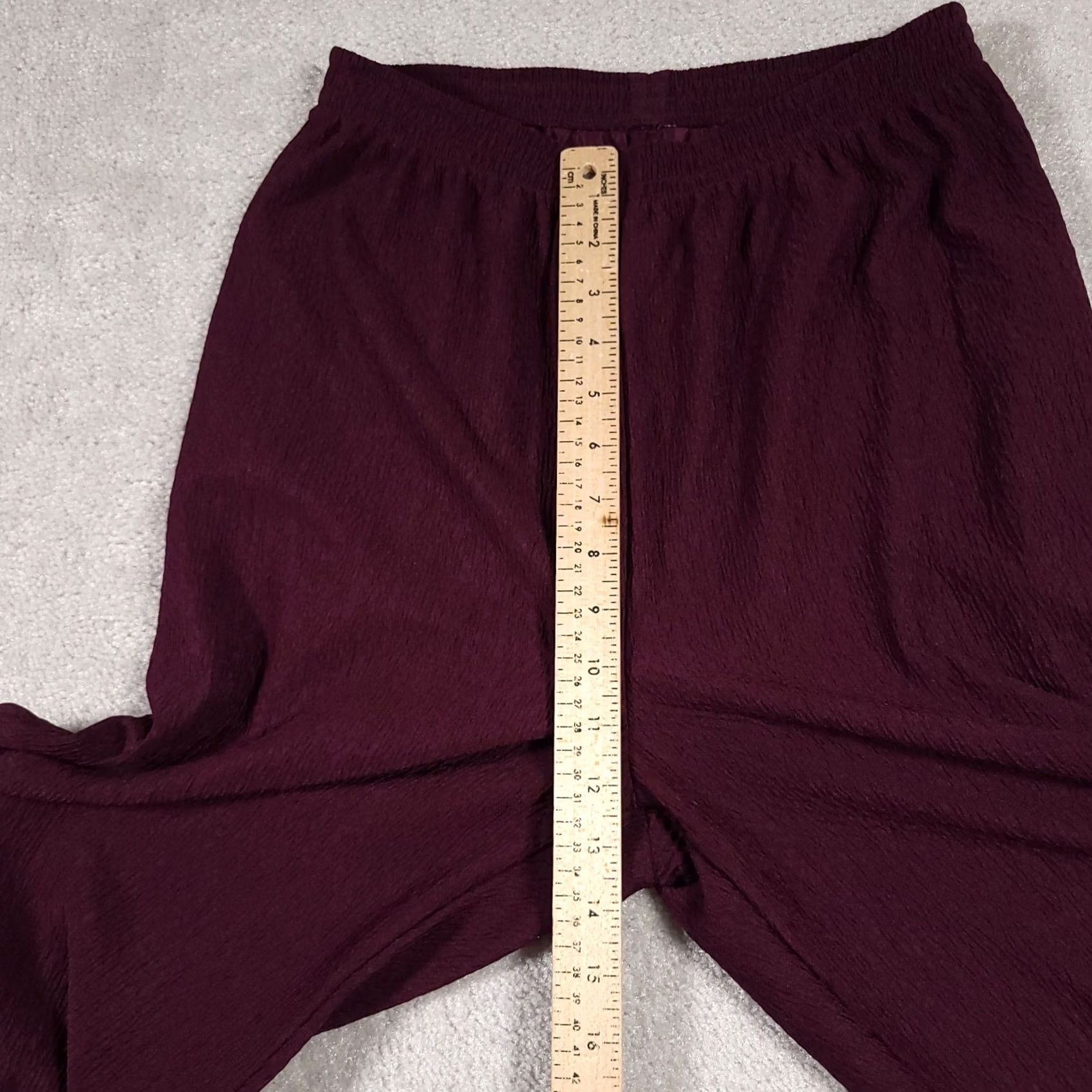 Vintage VINTAGE Liz Baker Essentials Dress Pants Womens Med Purple Pull On High Rise Texture Dress Pants Regular 26x29 Solid Linen? Size 32" / US 10 / IT 46 - 6 Thumbnail