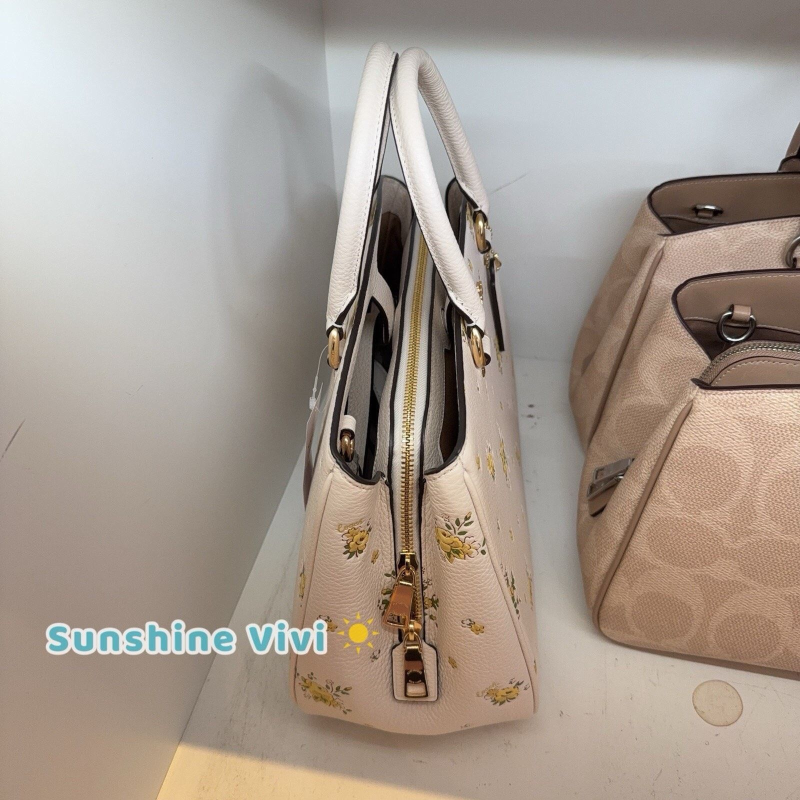 Coach NWT Coach Savannah Carryall Bag Floral CAL41 Chalk Multi Size ONE SIZE - 2 Thumbnail