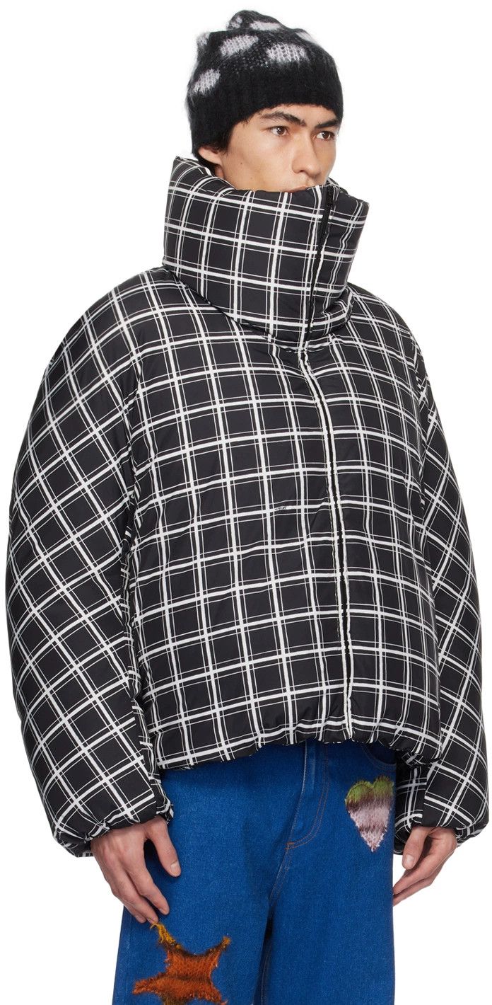 Marni o1w1db10824 Checked Down Jacket in Black White Size US L / EU 52-54 / 3 - 2 Thumbnail