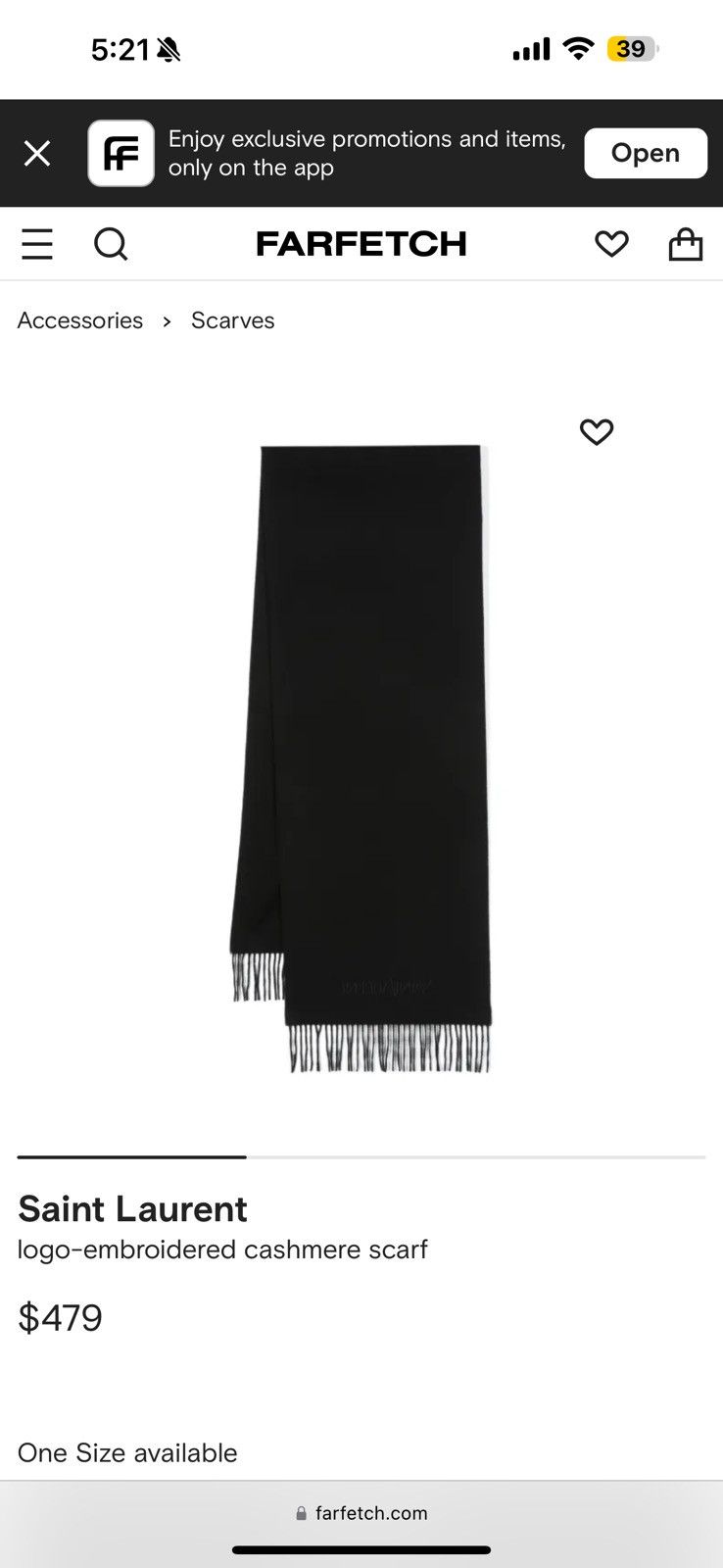 Yves Saint Laurent YSL SCARF - NEVER WORN Size 36 - 1 Thumbnail