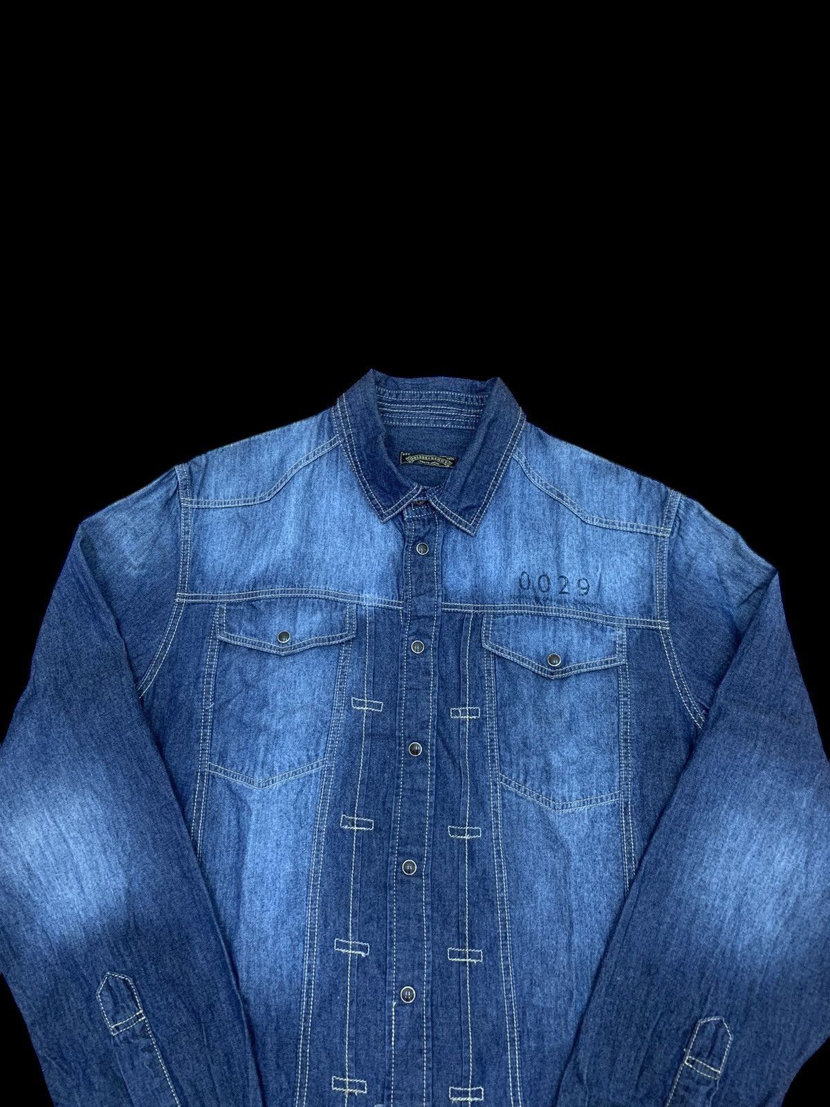 Japanese Brand × Vintage Homme 291295 pearl snap denim shirt Size US M / EU 48-50 / 2 - 2 Thumbnail
