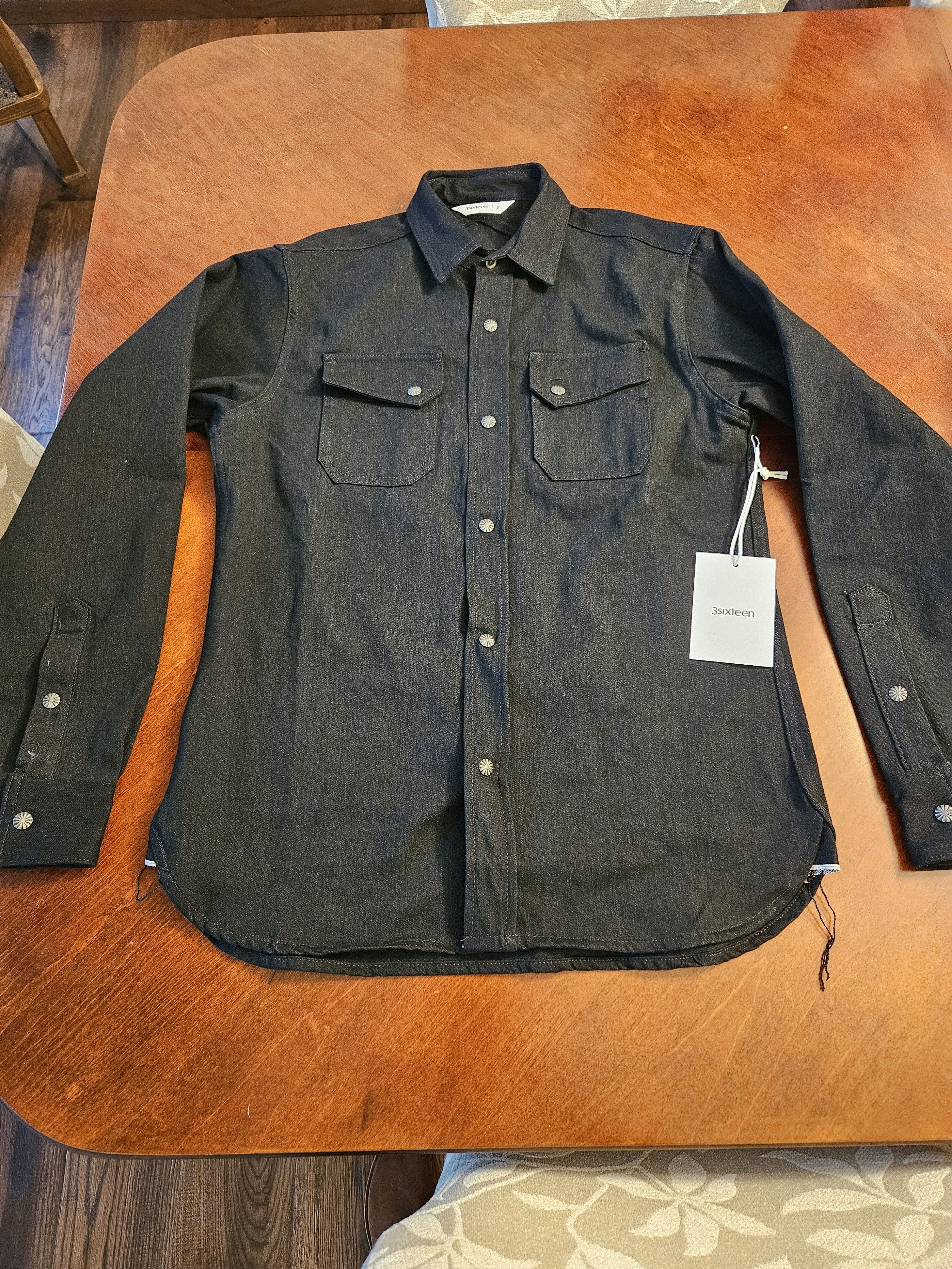 image of 3Sixteen Crosscut Western - Black Selvedge Denim - Small, Men's