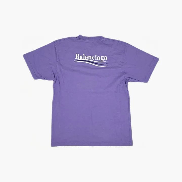 Balenciaga Balenciaga Purple Logo Print Short Sleeve T-Shirt 0079-2507 Size XXS / US 00 / IT 34 - 1 Thumbnail