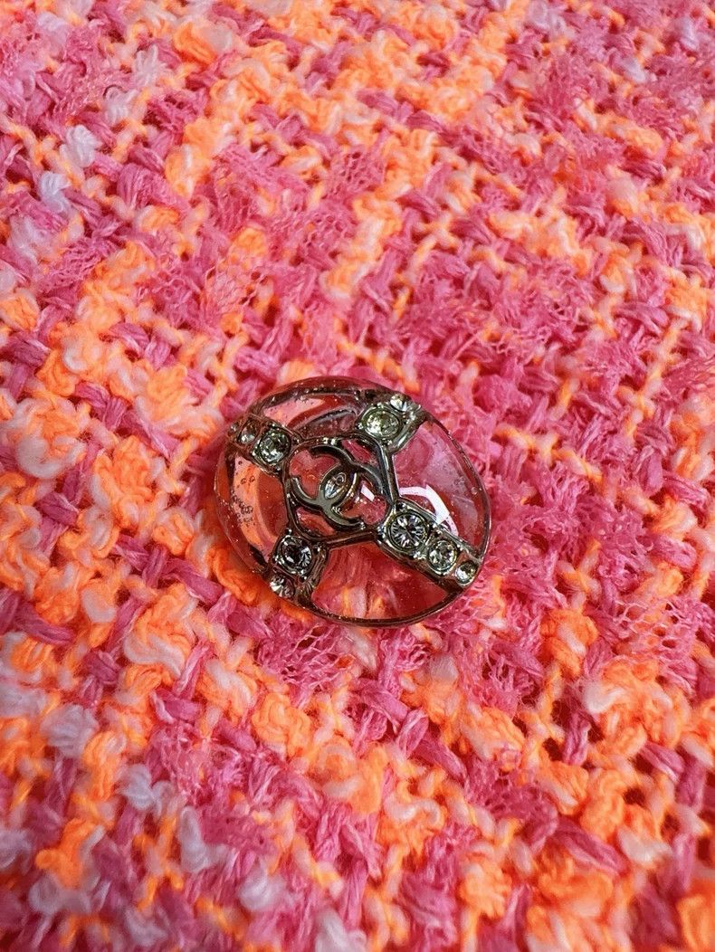 Chanel Chanel 24C early spring series peach pink fine flash plaid Size XXS / US 00 / IT 34 - 4 Thumbnail