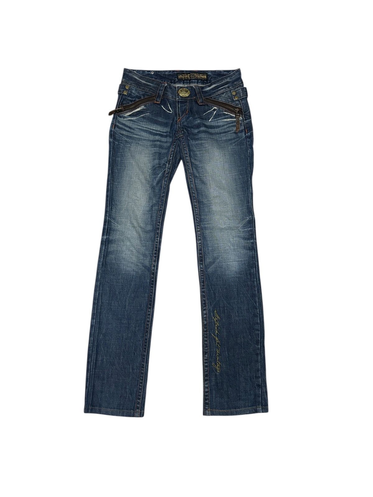 Le Grande Bleu (L.G.B.) (NEED GONE) Y2K Studio R.P Red Pepper Denim Jeans Size 29" - 2 Thumbnail