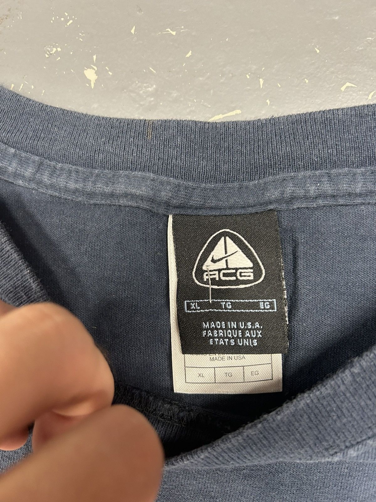 Nike × Nike ACG × Vintage Crazy Vintage Y2K Essential Navy Nike ACG Logo Tee Shirt Size US XL / EU 56 / 4 - 3 Thumbnail