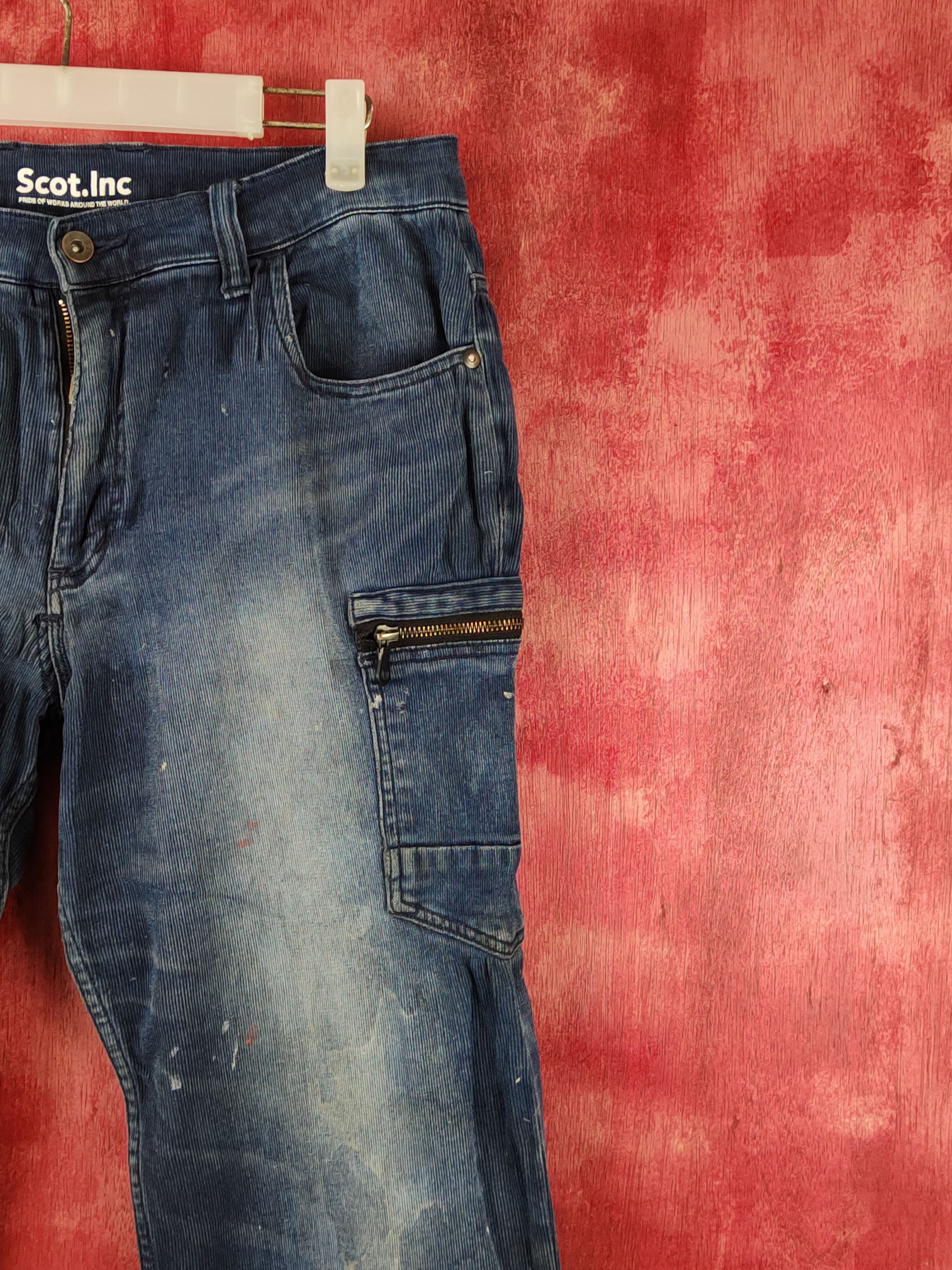 Japanese Brand × Vintage Scot.Inc Blue Faded Distressed Ripped Jogger Jeans #S1852 Size US 32 / EU 48 - 5 Thumbnail