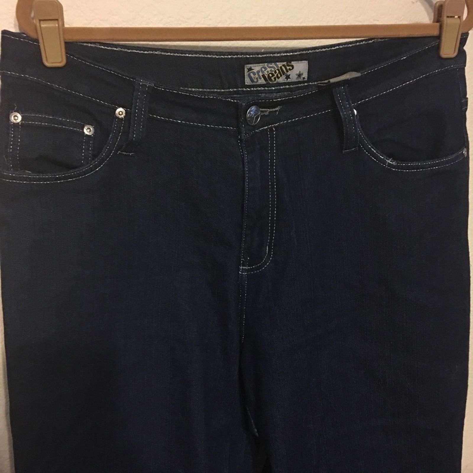 Other Crest Jeans dark blue silver threading 15/16 Size 38" / US 16 / IT 52 - 3 Thumbnail