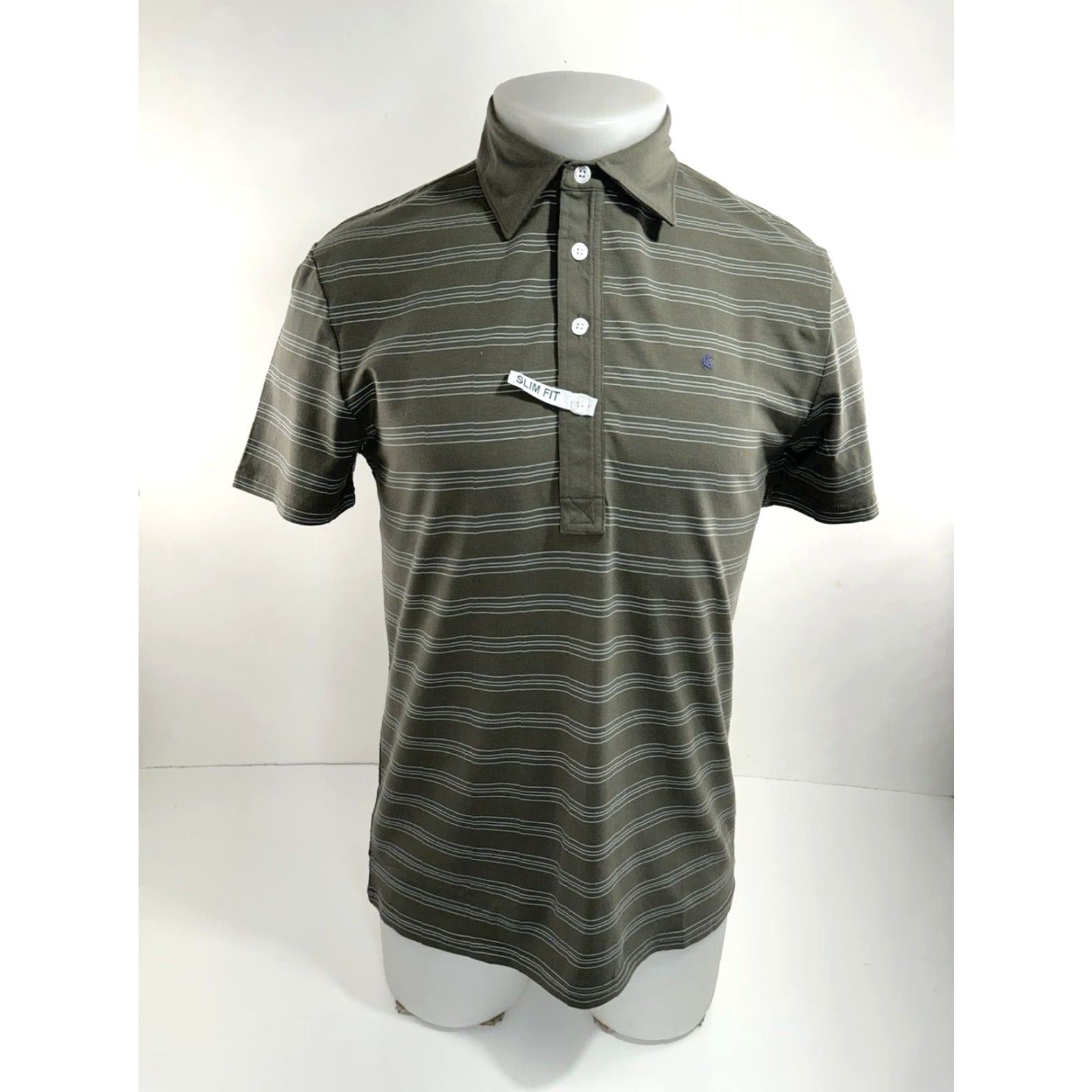 Vintage Criquet Austin - NEW w TAG - Slim Fit Striped Embroidered Logo Golf Polo S Shirt Size US S / EU 44-46 / 1 - 2 Thumbnail
