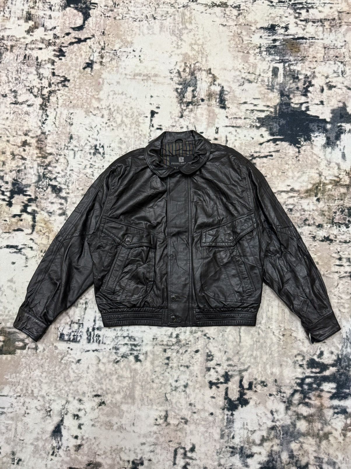 Pierre Balmain Vintage Pierre Balmain Paris Bomber Leather Jacket Size US L / EU 52-54 / 3 - 3 Thumbnail