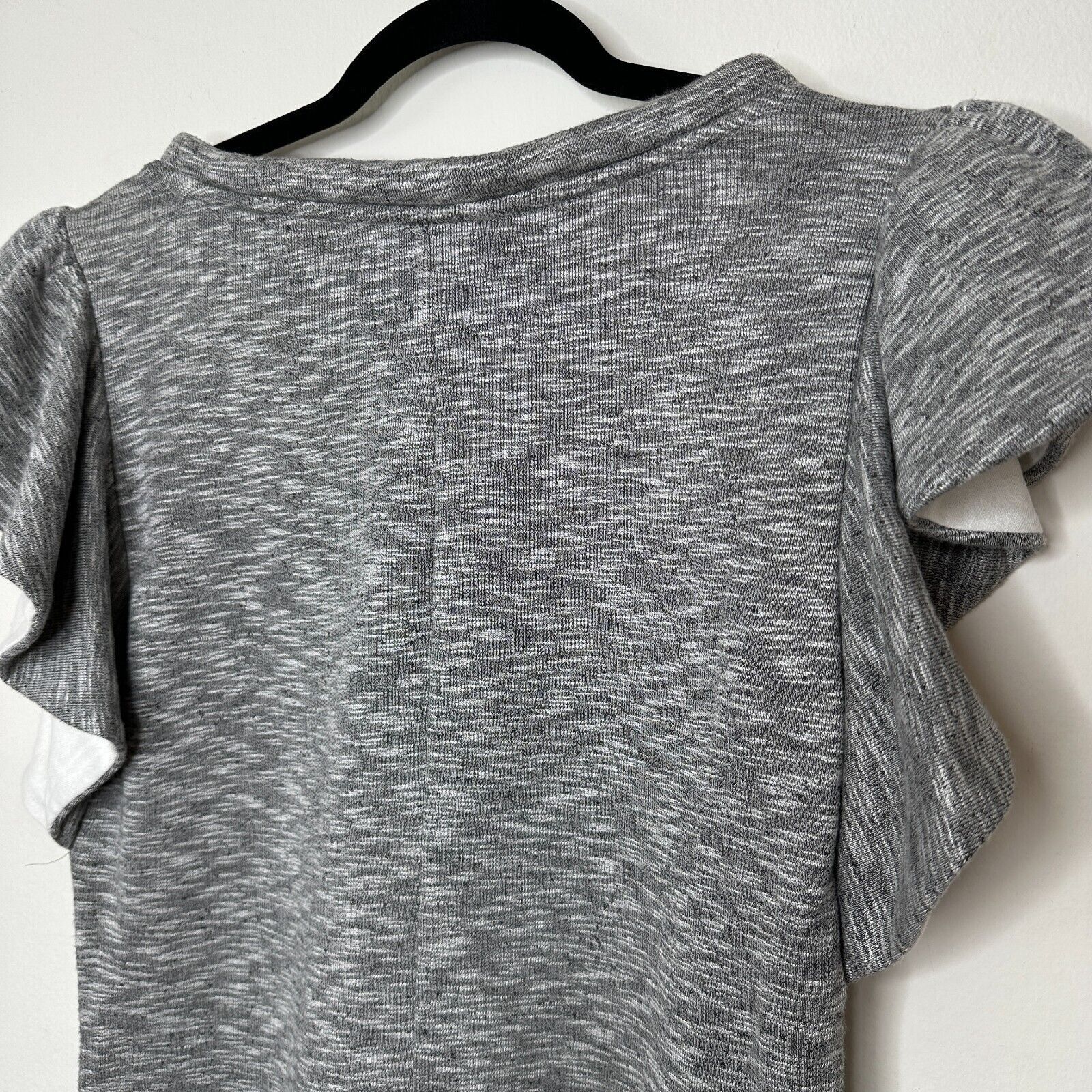 Asos ASOS Y.A.S Marled Gray Knit Ruffle Sleeve Mini Dress 38 Size M / US 6-8 / IT 42-44 - 6 Thumbnail
