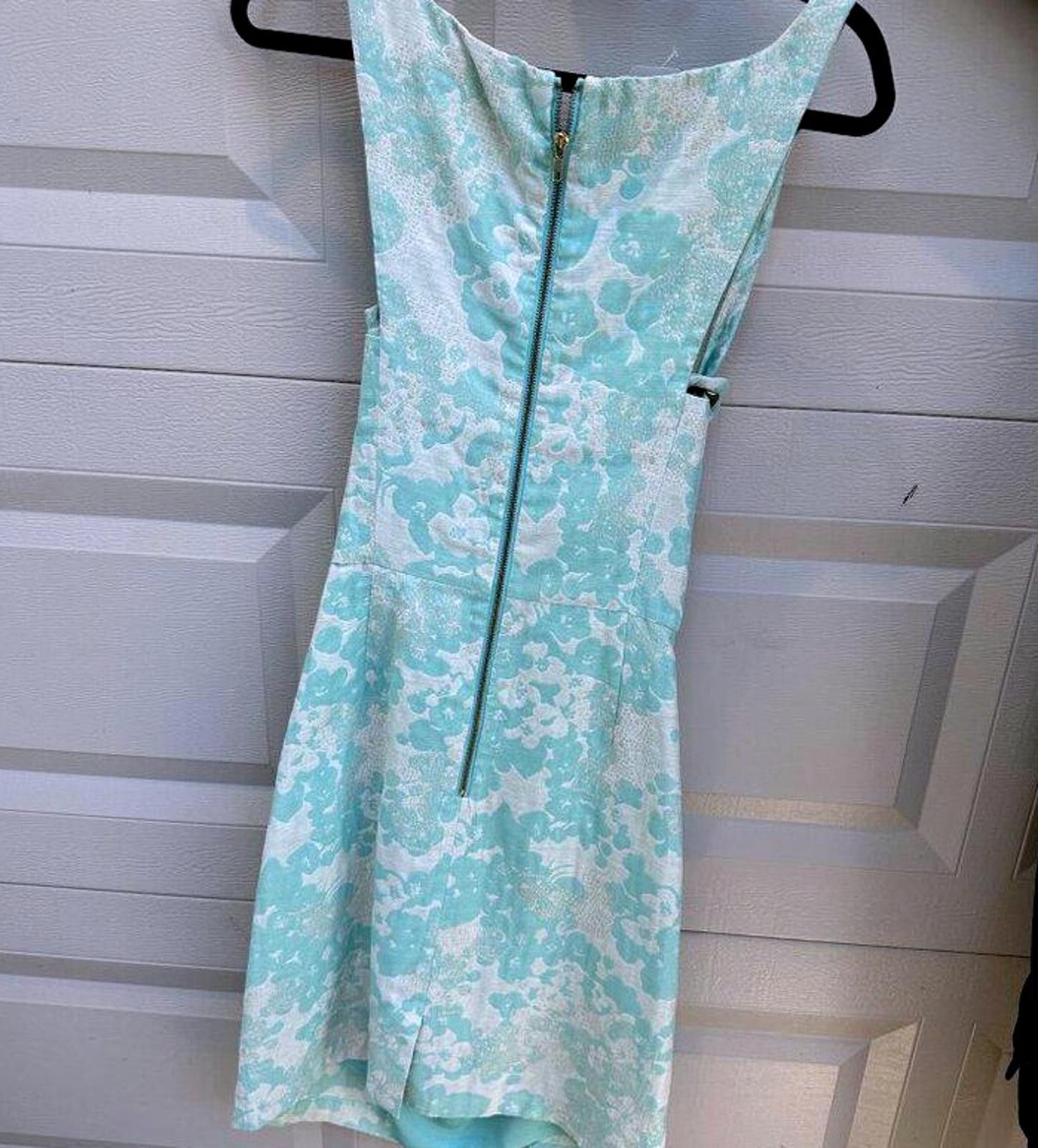 Mickey Mouse Muse Mint Green Brocade Sleeveless Dress Size 16 Size XXL / US 16-18 / IT 52-54 - 2 Thumbnail