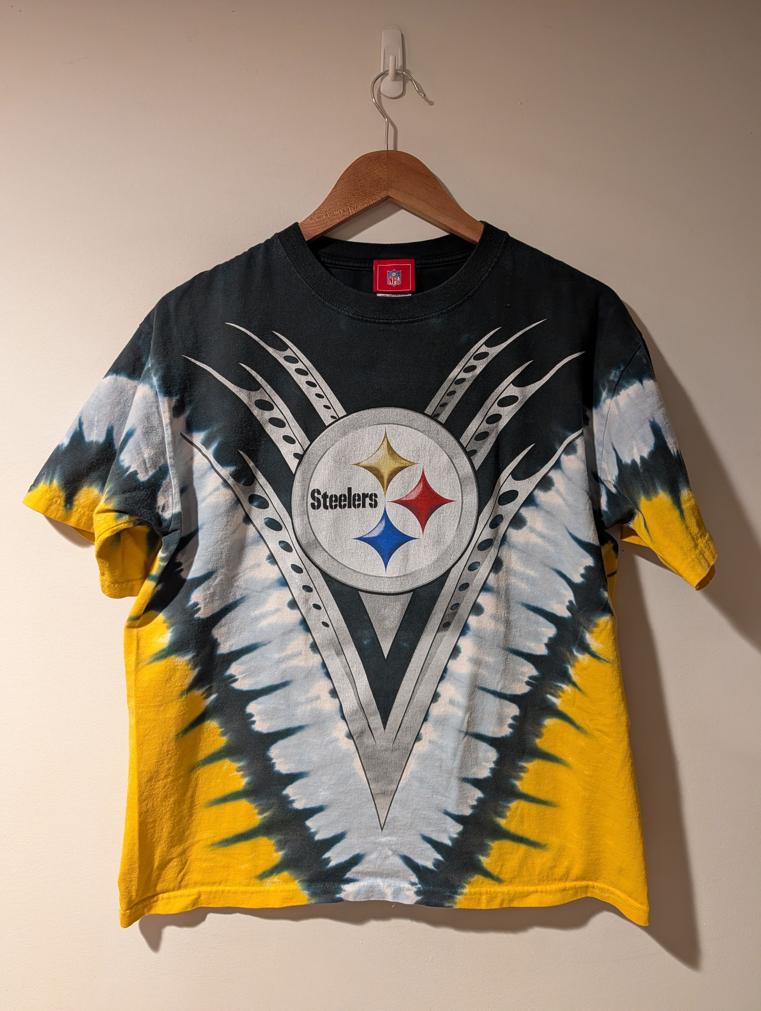 NFL Pittsburgh Steelers Vintage Tie-Dye AOP T-Shirt Liquid Blue Size US M / EU 48-50 / 2 - 1 Thumbnail