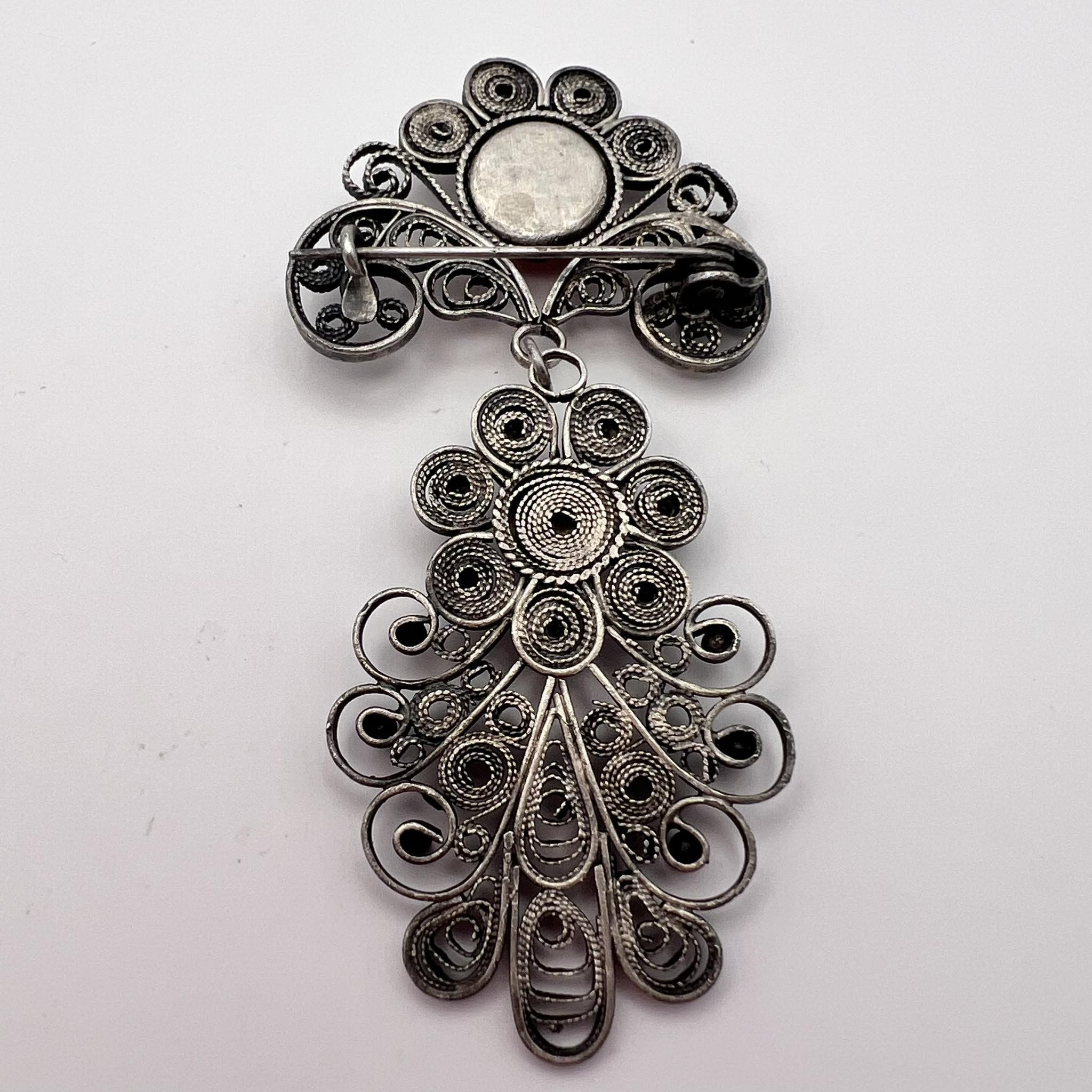 Vintage 1980's Vintage Jewelry Filigree Silver Plated Pin Brooch Size ONE SIZE - 6 Thumbnail