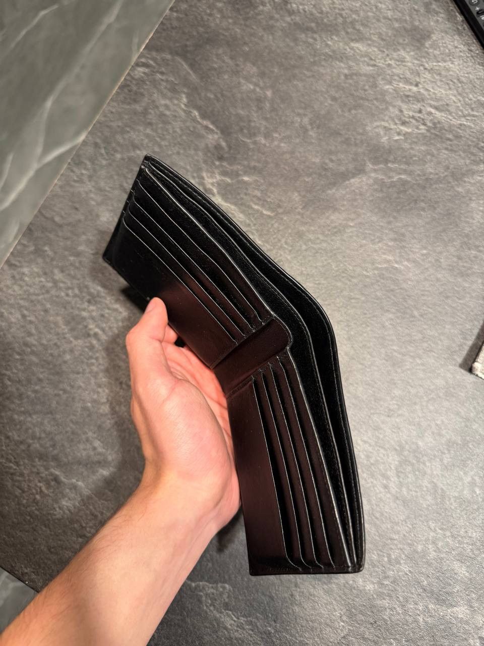 Balenciaga Balenciaga Black Leather Logo Bifold Wallet Size ONE SIZE - 4 Thumbnail