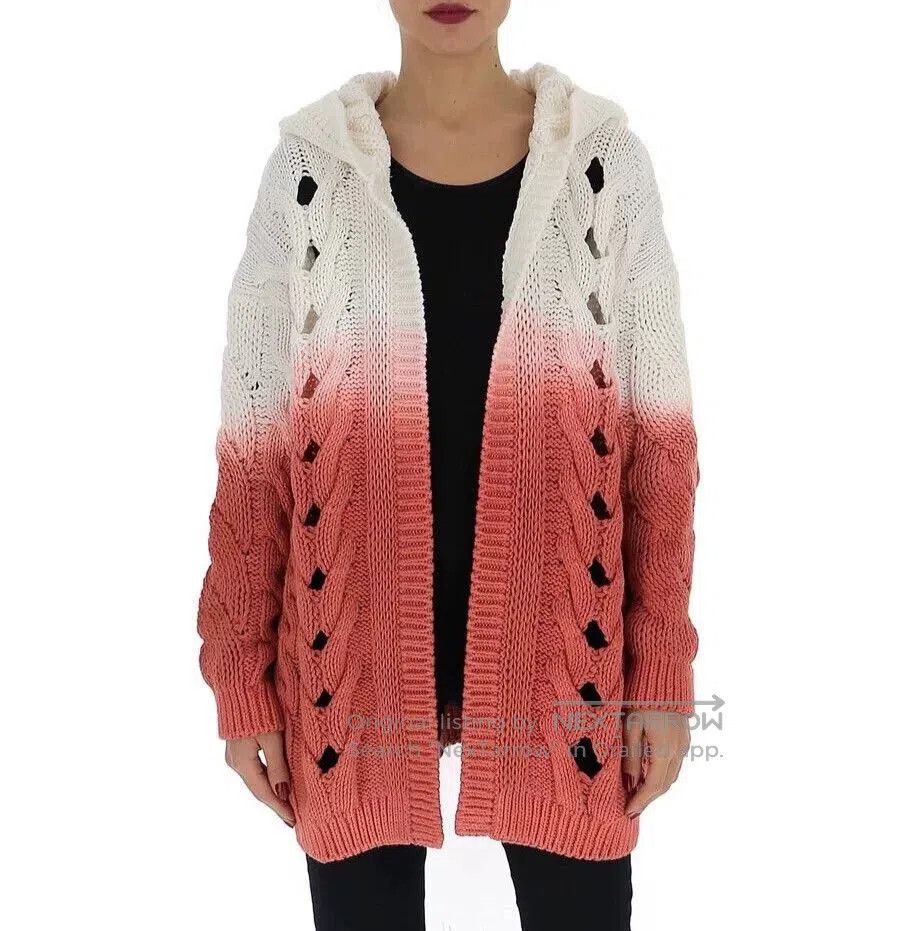 Saint Laurent Paris Saint Laurent Gradient Pink Hooded Cardigan. Size M / US 6-8 / IT 42-44 - 3 Thumbnail