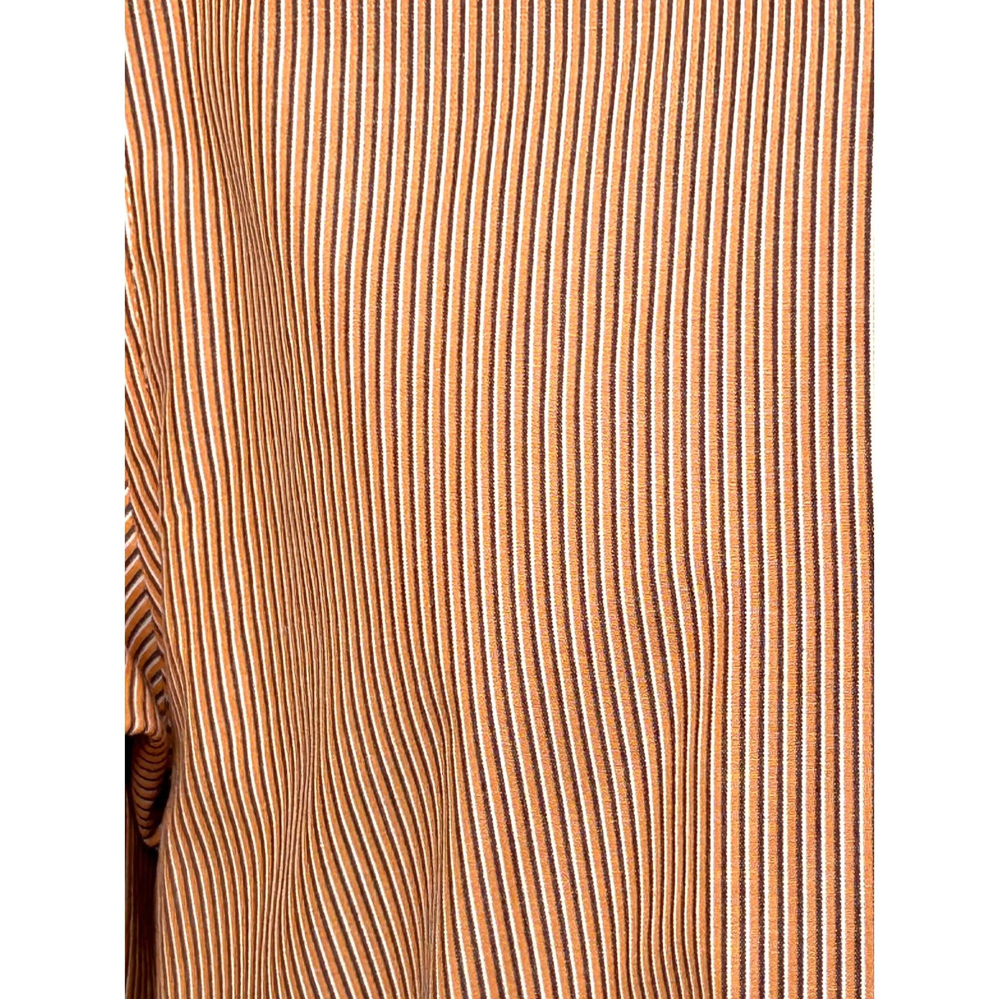Izod IZOD Men’s Button Up Shirt Orange White Striped L Slim Contr Size US L / EU 52-54 / 3 - 10 Thumbnail