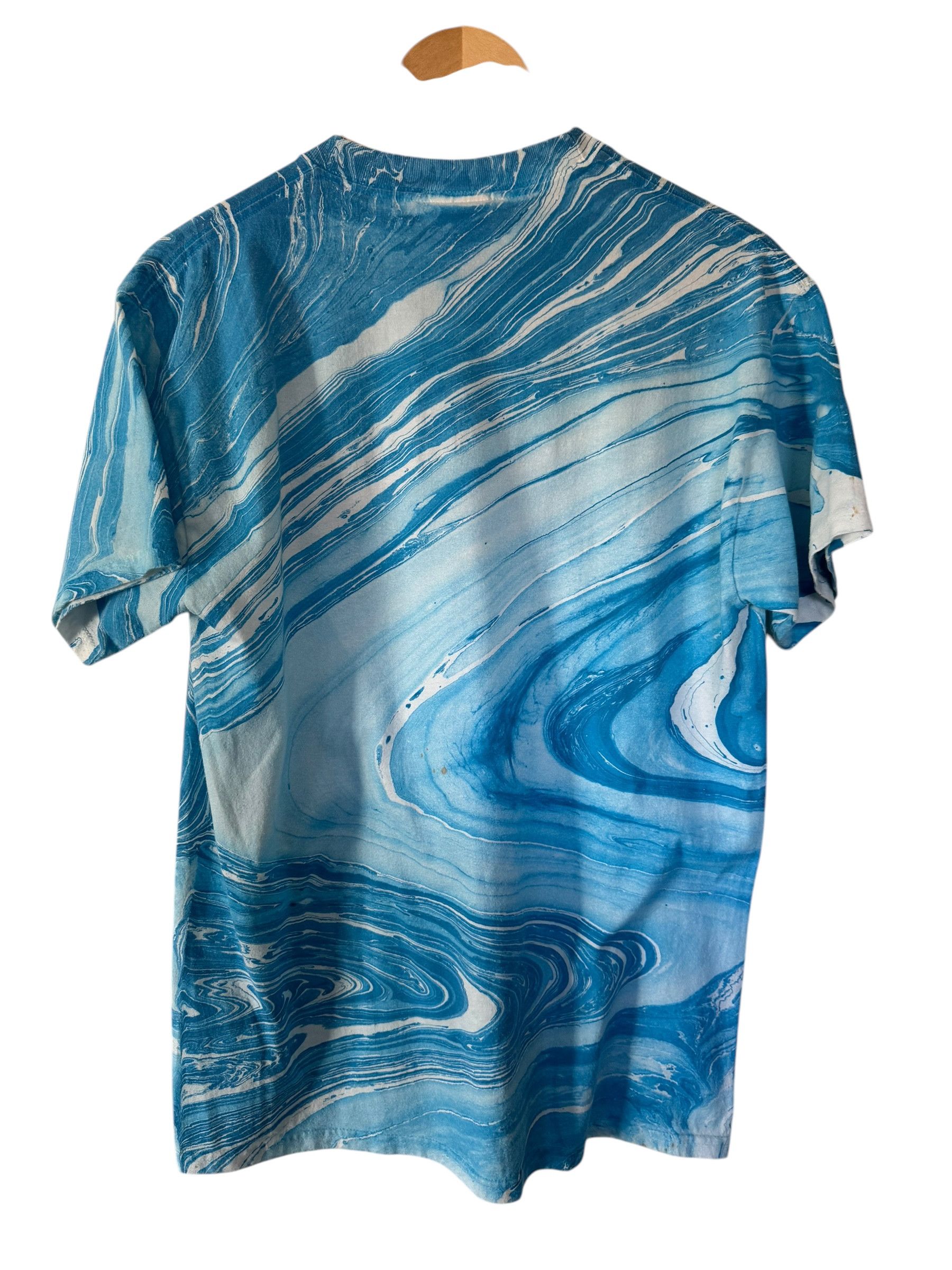 Hanes Vintage Blue Marble Tie Dye T-shirt Size US M / EU 48-50 / 2 - 2 Thumbnail