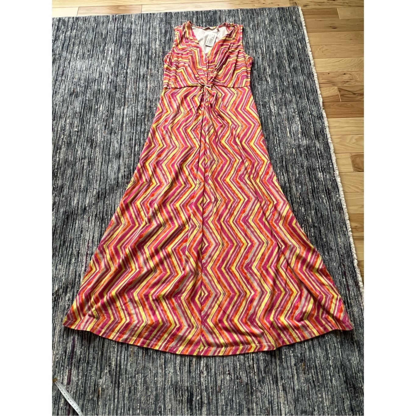 Soft Surroundings NWT Giselli Dress Sleeveless V-Neck Chevron Zigzag Size M