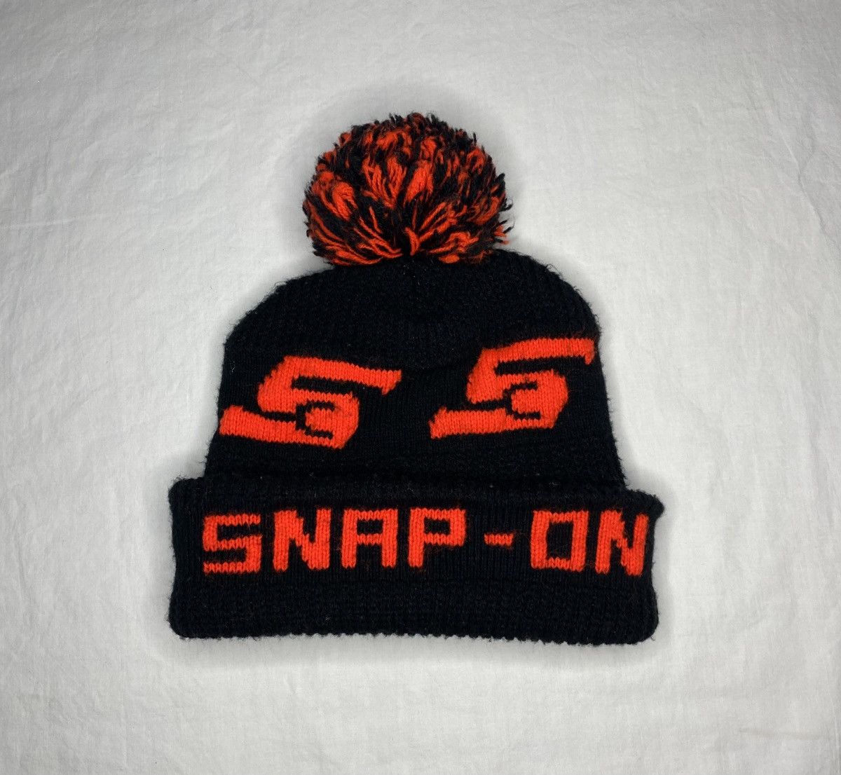 Harley Davidson Snap-On Beanie Knit Cap Adult OSFM Black Red Pom Size ONE SIZE - 2 Thumbnail