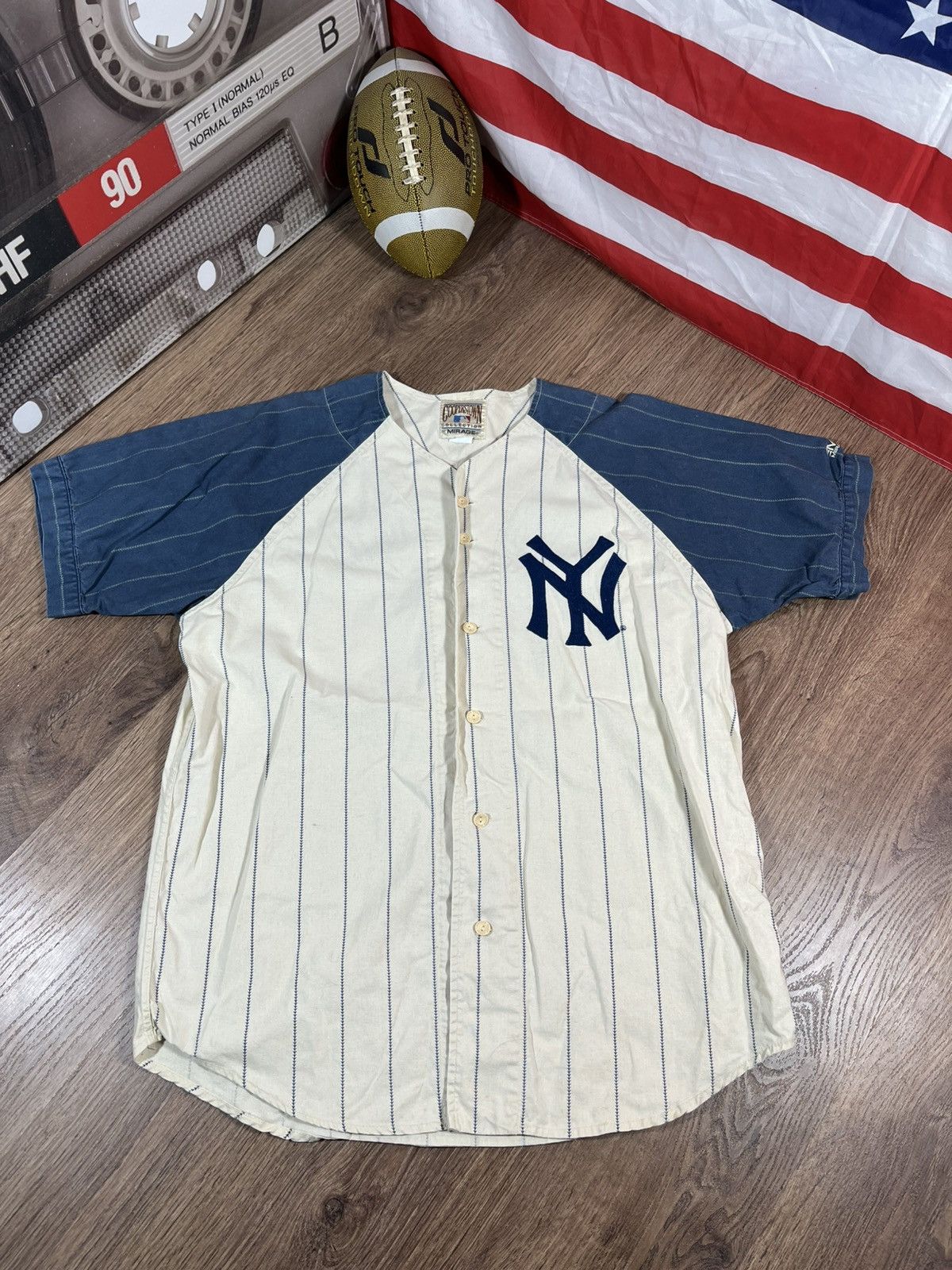 New York Yankees Vintage 90s Munson NY Yankees Jersey Size US XL / EU 56 / 4 - 2 Thumbnail