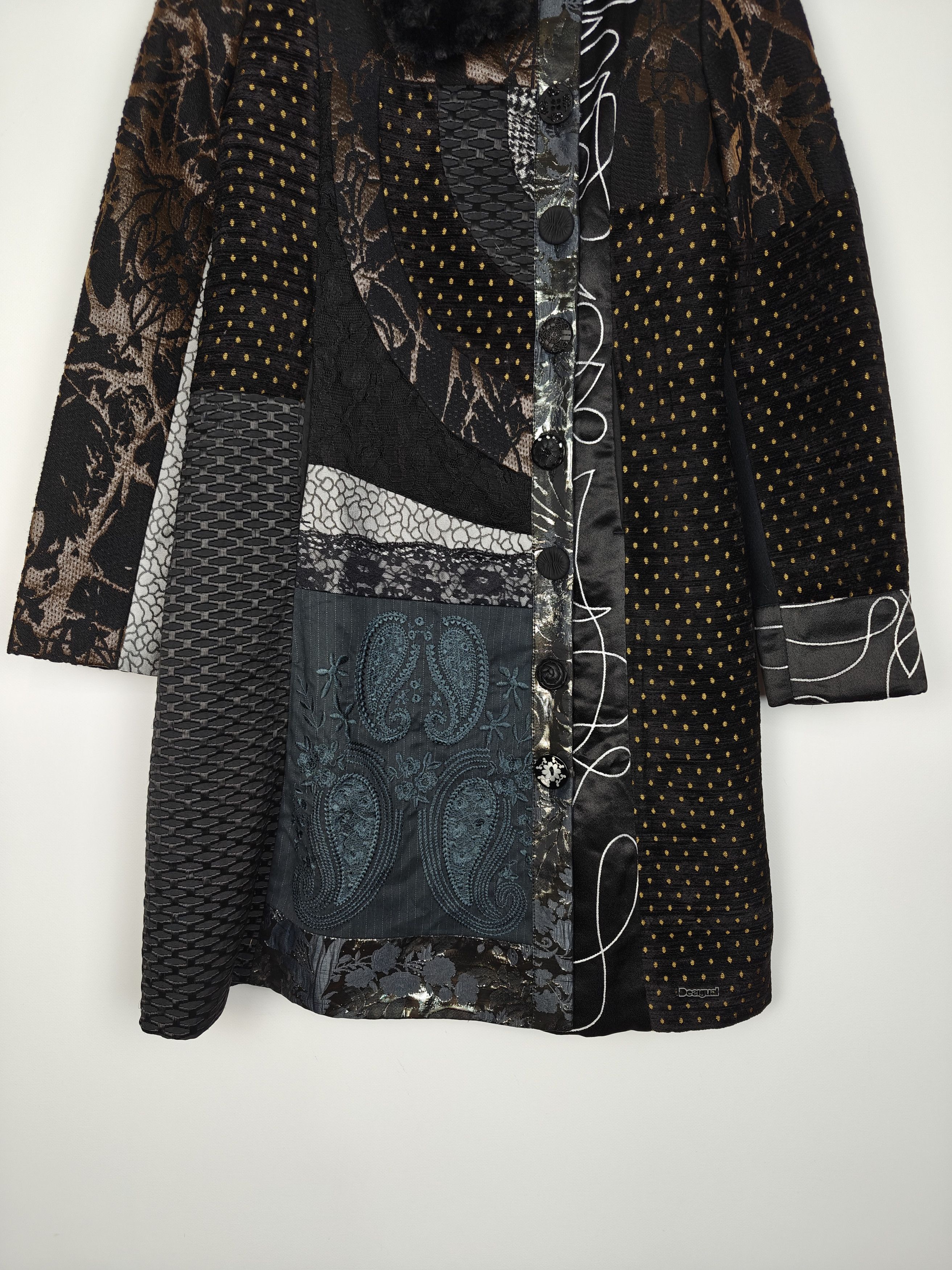 Desigual Desigual Coat Jacket Multicolor Eyes Design size 40 Size M / US 6-8 / IT 42-44 - 4 Thumbnail
