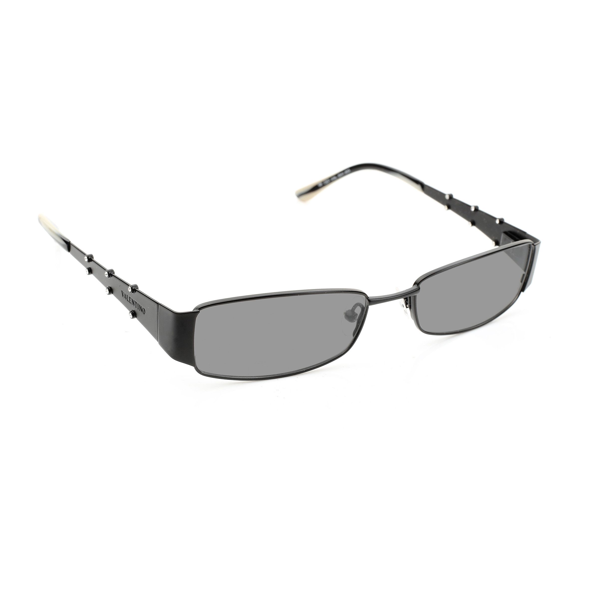 Valentino Valentino '90s Black & White Crystals Metal Sunglasses Size ONE SIZE - 3 Thumbnail