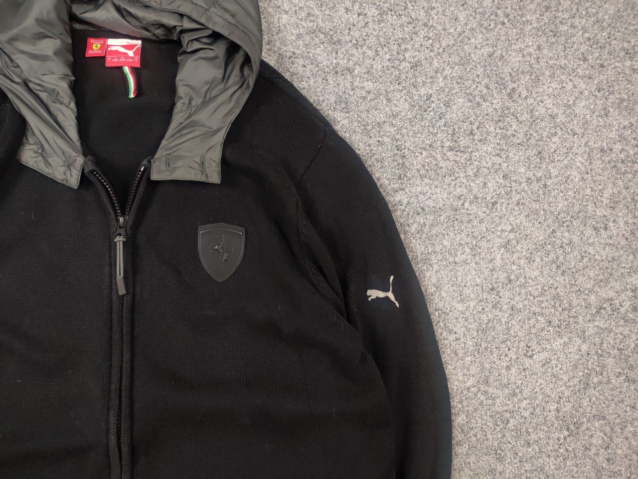 Ferrari × Puma Puma x Ferrari Logo Black Zip hoodie Knit Jacket Vintage Size US L / EU 52-54 / 3 - 5 Thumbnail