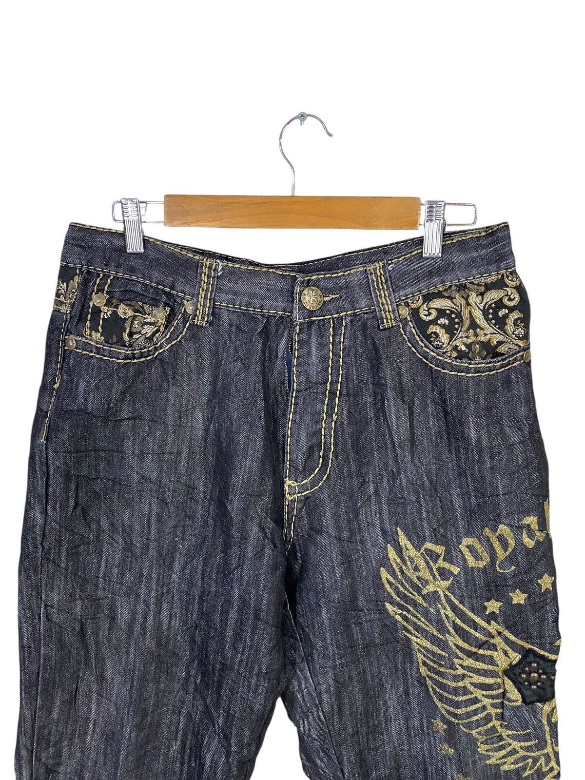 Japanese Brand Japanase brand denim emboidery cross logo very rare Size US 32 / EU 48 - 6 Thumbnail