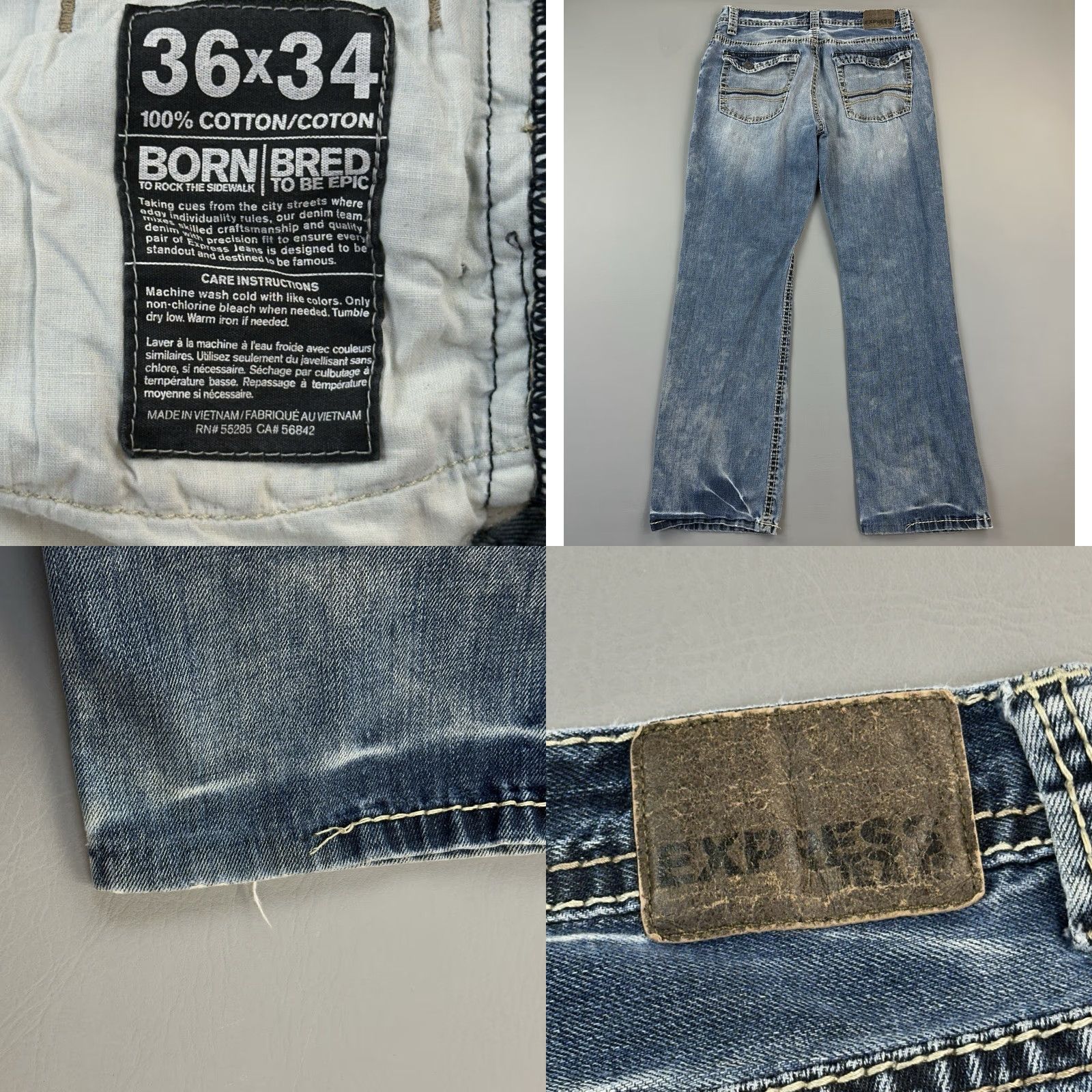 Express VINTAGE Express Jeans Mens 36x34 Kingston Classic Bootcut Pocket Flap Y2K Size US 36 / EU 52 - 8 Thumbnail