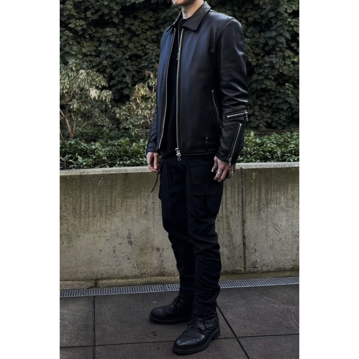Japanese Brand Nano Universe & Co single sheepskin leather rider jacket Size US L / EU 52-54 / 3 - 8 Thumbnail