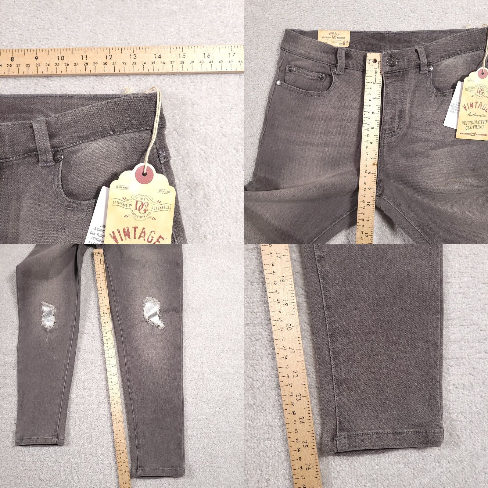 Vintage VINTAGE Diane Gilman DG2 Jeans 6P Grey Wash Skinny Western Distressed Women's Size 28" / US 6 / IT 42 - 8 Thumbnail