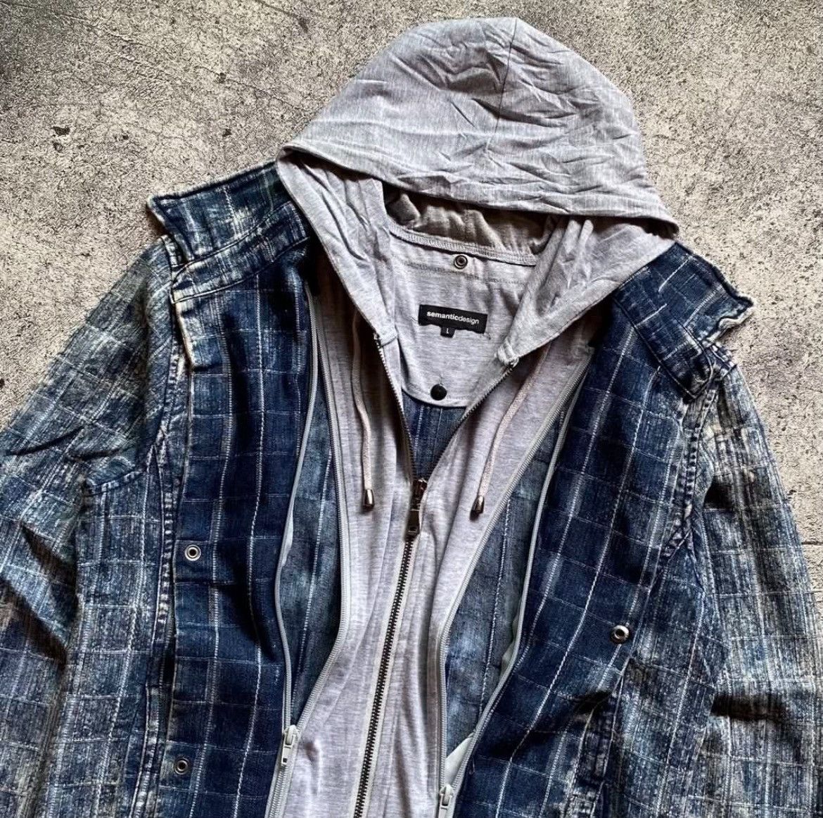 semanticdesign Semanticdesign Layered Denim Hooded Jacket Size US M / EU 48-50 / 2 - 3 Thumbnail