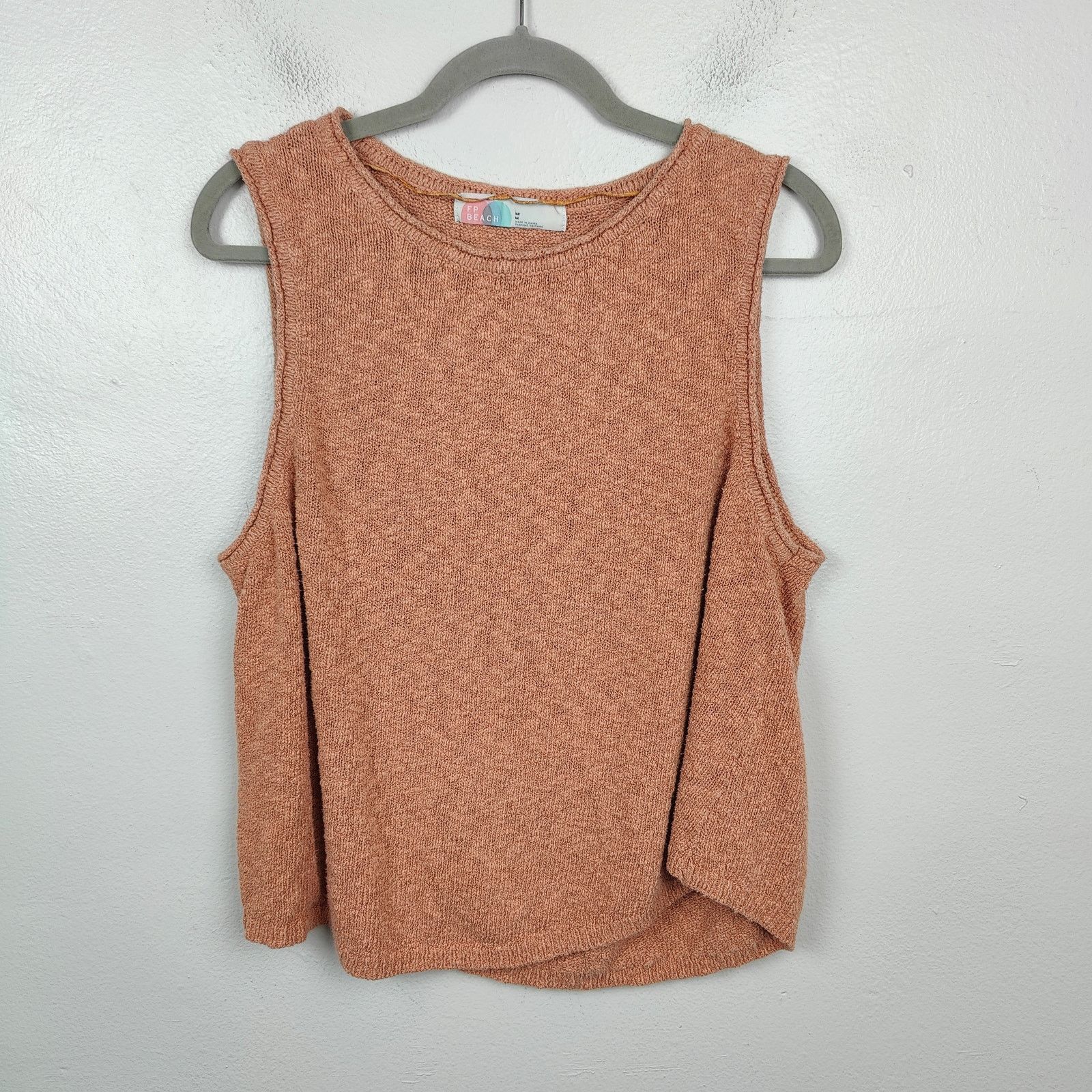 Free People Free People Beach Tank Top Womens Medium Tan Salmon Knit Size M / US 6-8 / IT 42-44 - 1 Thumbnail