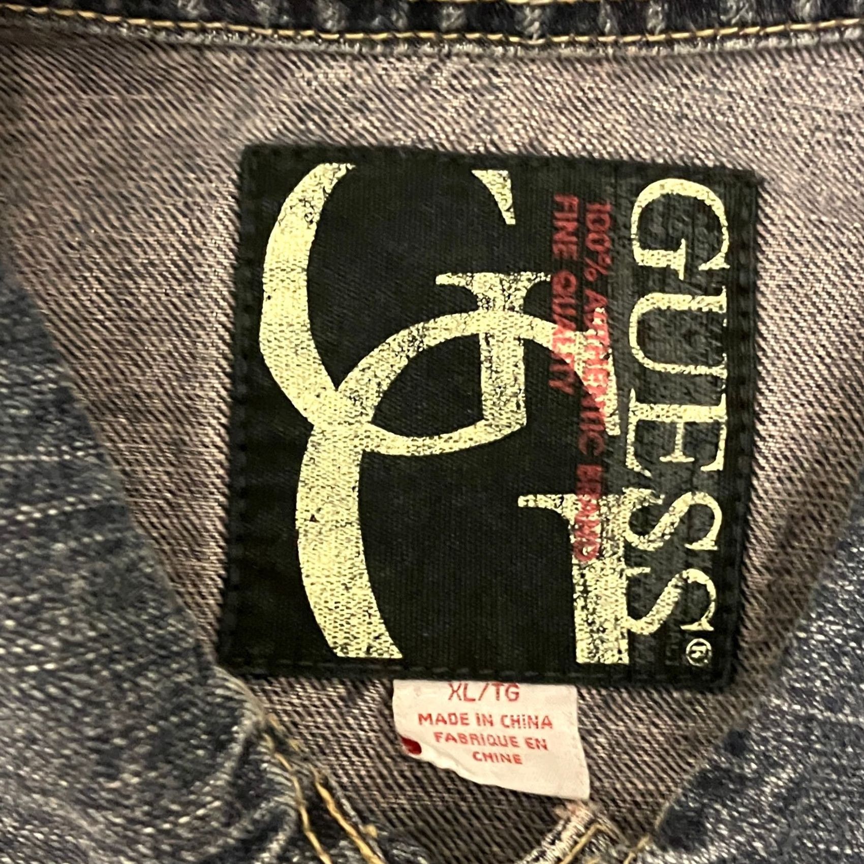 Guess Guess Jacket Mens XL Blue Denim Slim Fit Trucker Jean Y2K Size US 36 / EU 52 - 5 Thumbnail